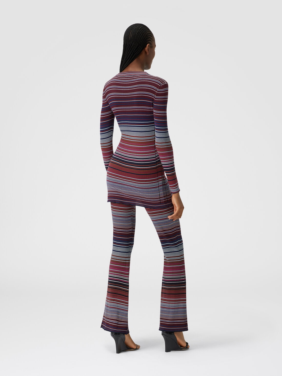 Cardigan in striped viscose and cotton , Multicoloured  - DS24SM0JBK033TSM9AU - 2