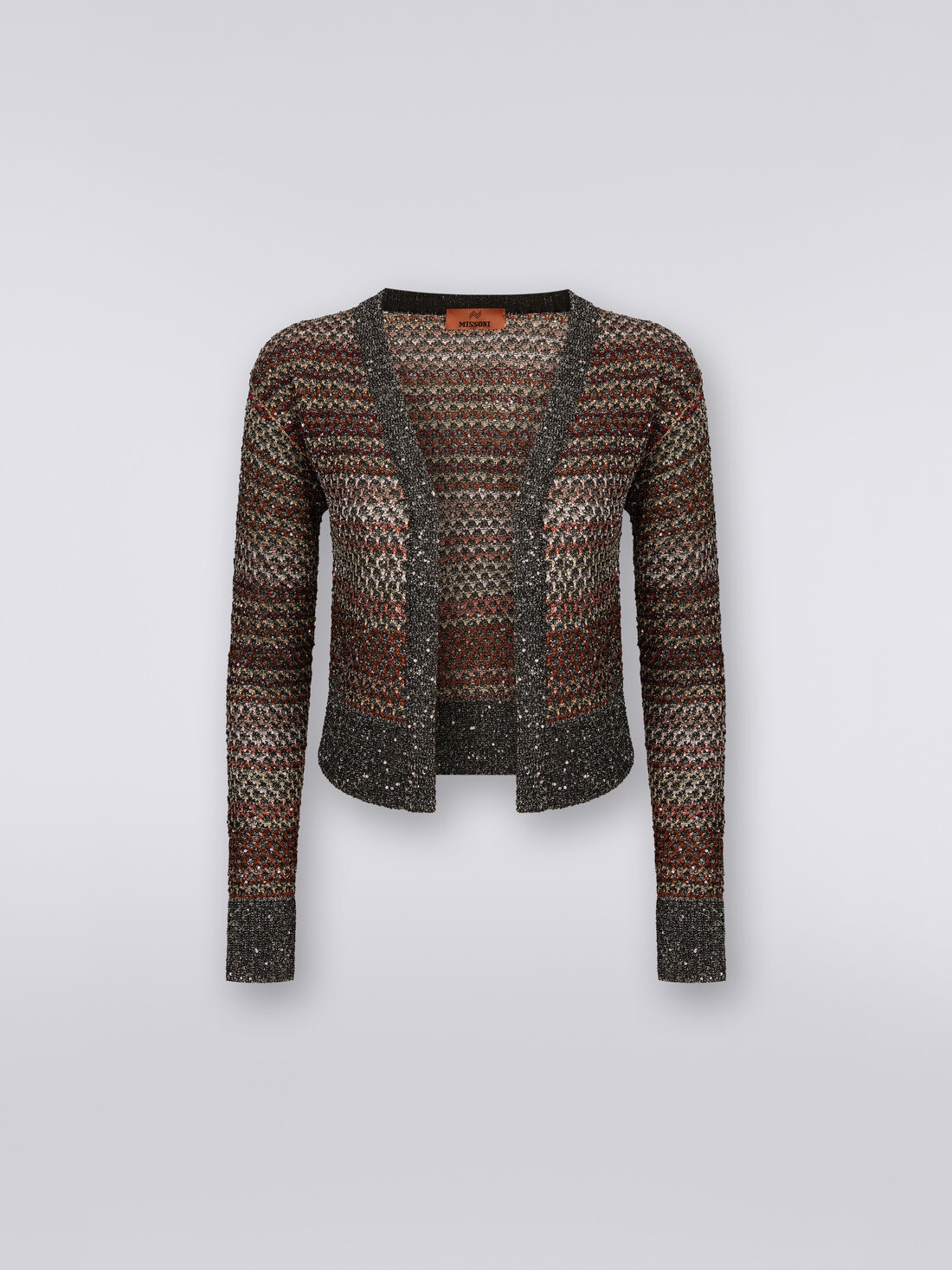 Short cardigan in mesh knit with sequins Multicoloured | Missoni