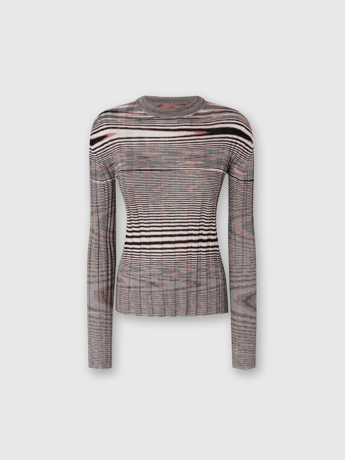 Crew-neck jumper in slub silk and cashmere, Multicoloured  - DS24SN06BK033NFM12L - 0