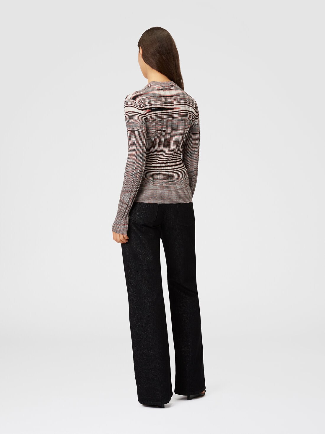 Maglia girocollo in cashmere e seta fiammata, Multicolore  - 8053147061542 - 2