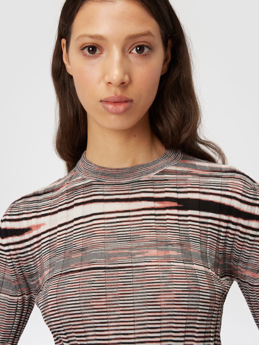 Maglia girocollo in cashmere e seta fiammata, Multicolore  - 8053147061542 - 4