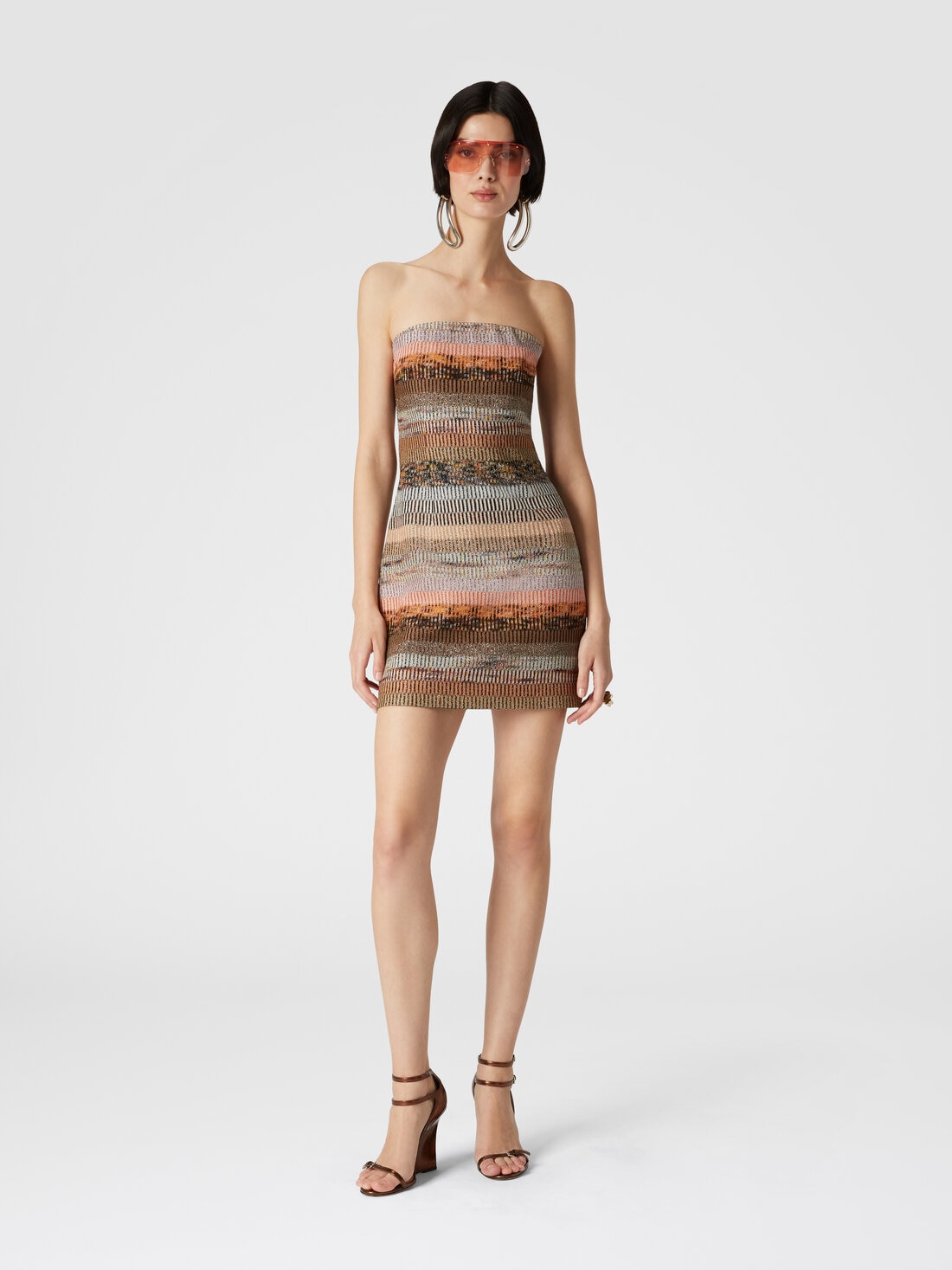 Missoni Mini-abito bustier in viscosa lamé