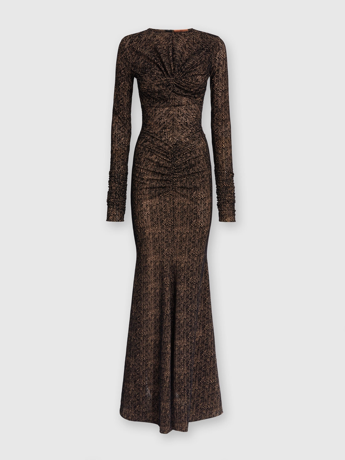 Long tulle dress with gathers Brown Missoni