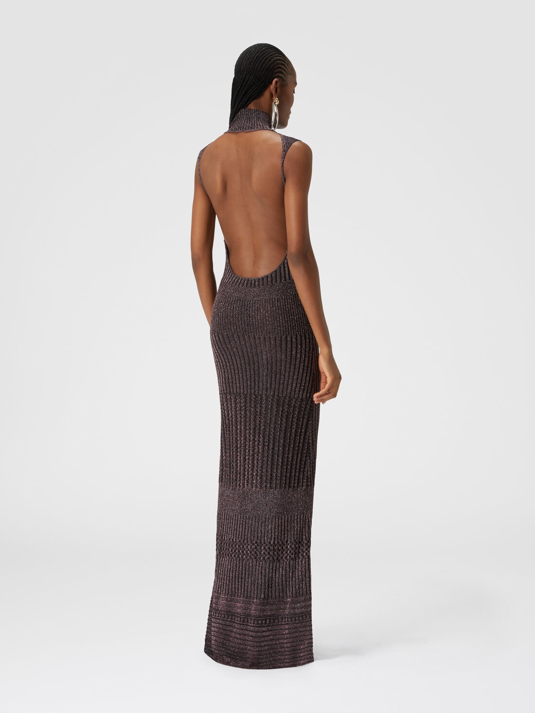 Long sleeveless dress with bare back Black & Multicoloured | Missoni