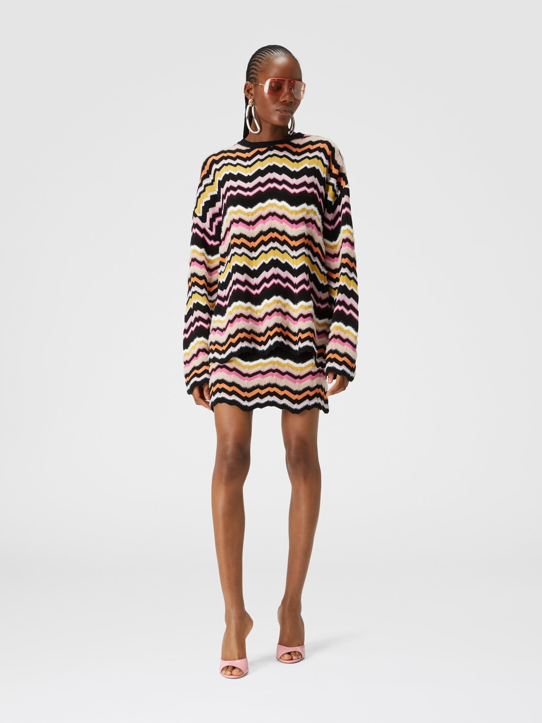 M Missoni Minigonna con motivo greca zig zag