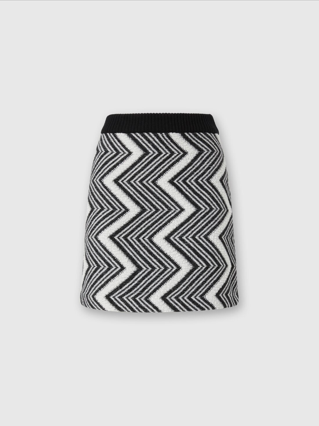 Zig zag wool miniskirt