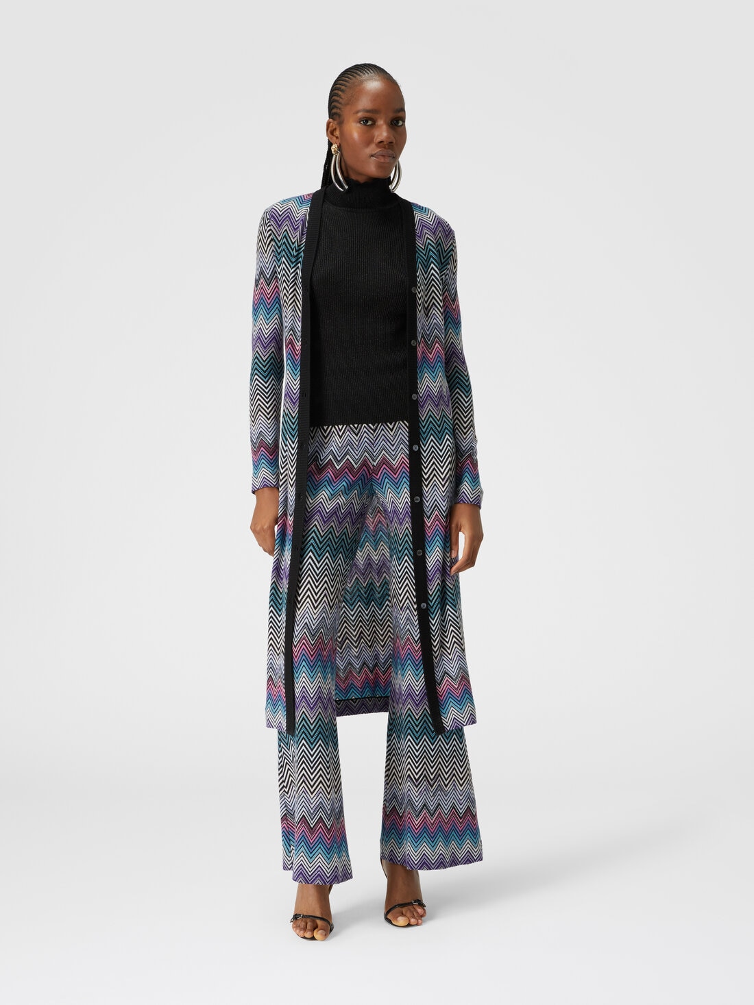 Missoni Pantaloni flare in lana zig zag