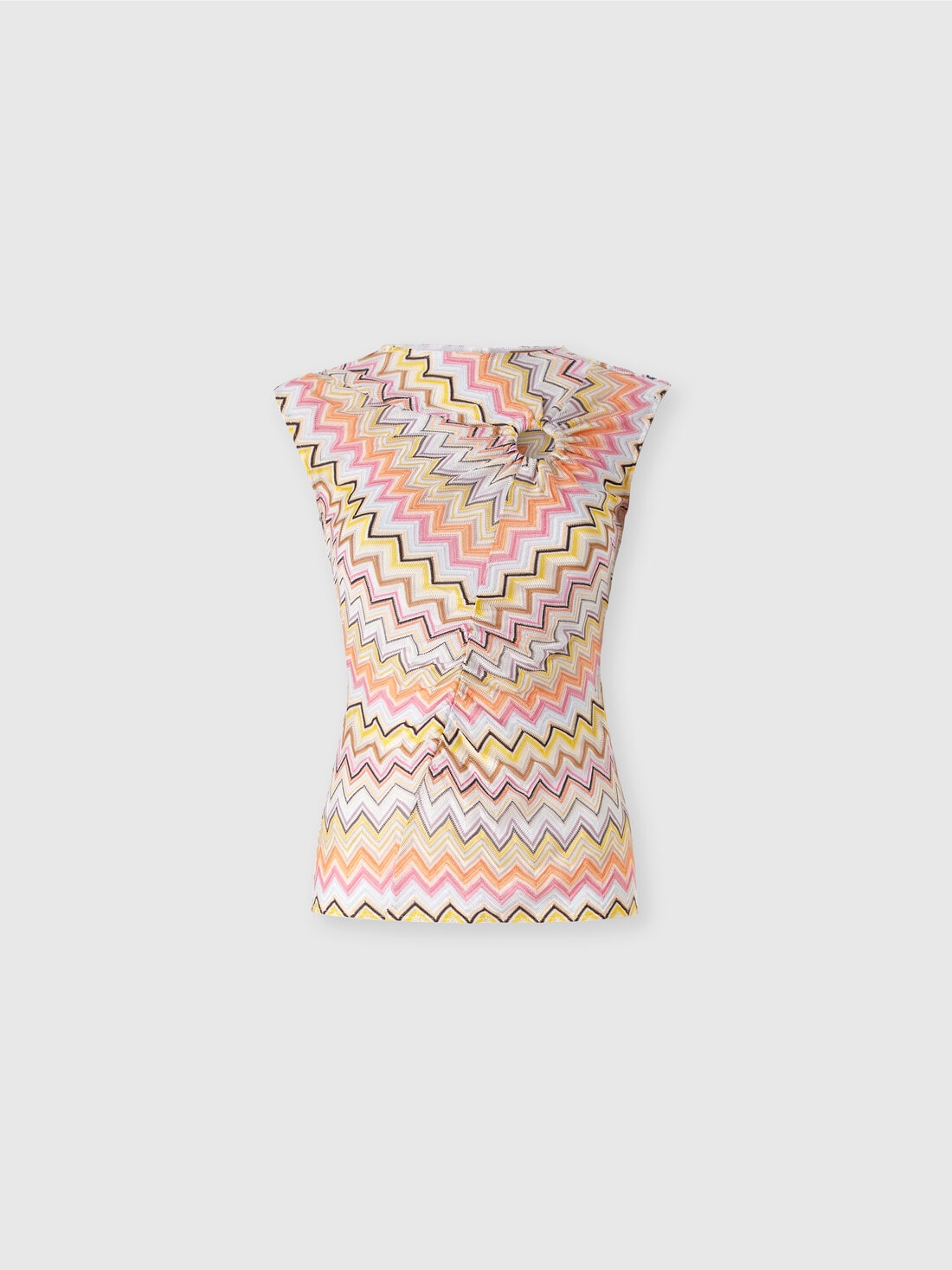 M Missoni Top senza maniche con scollatura arricciata