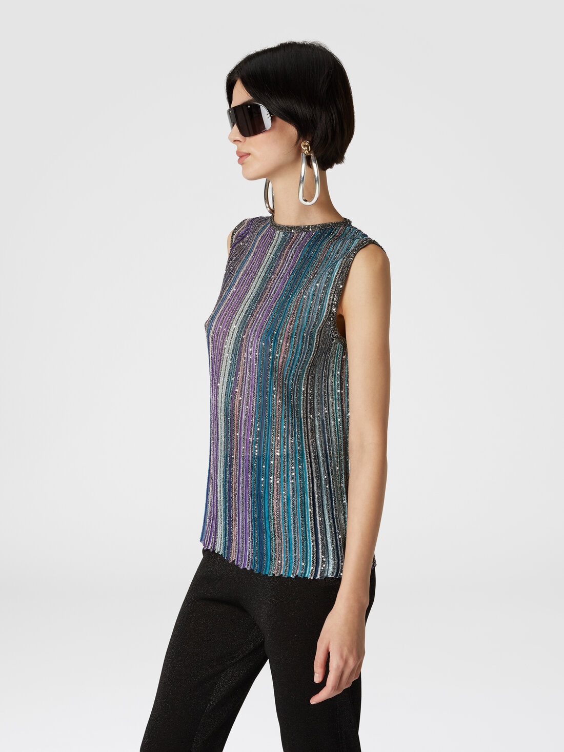 Tシャツ・カットソー MISSONI Multicolor viscose blend top with sequins MISSONI Multicolor viscose blend top with sequins Bianco T