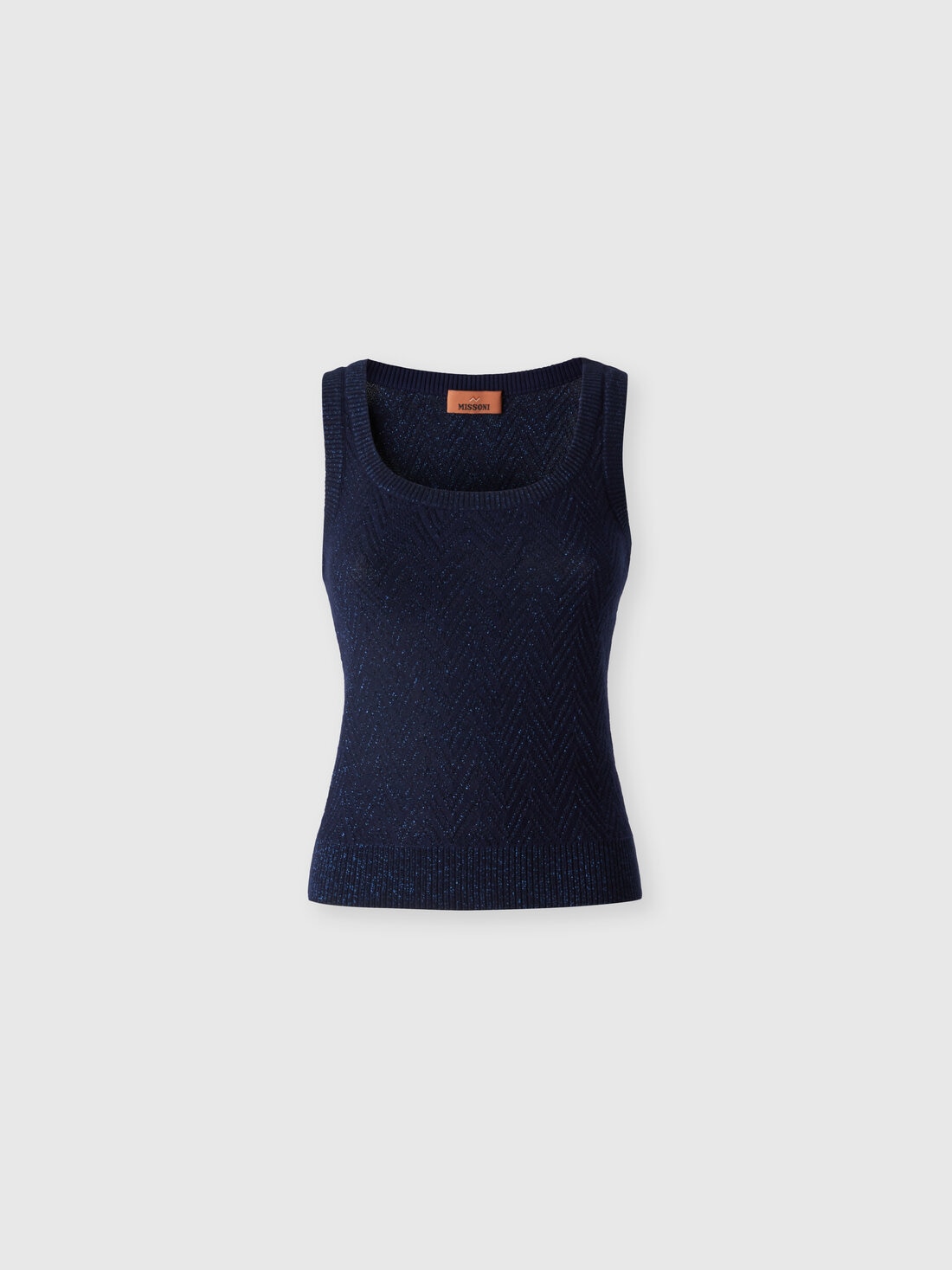 Chevron jacquard tank top, Blue - DS24WK1ABK01B7L7059 - 0
