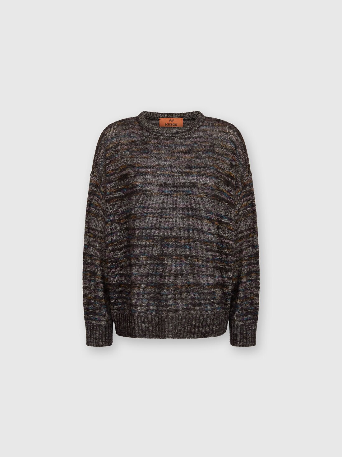 Crewneck pullover in viscose, alpaca and wool, Multicoloured  - DS24WN0RBK039LSM9G2 - 0