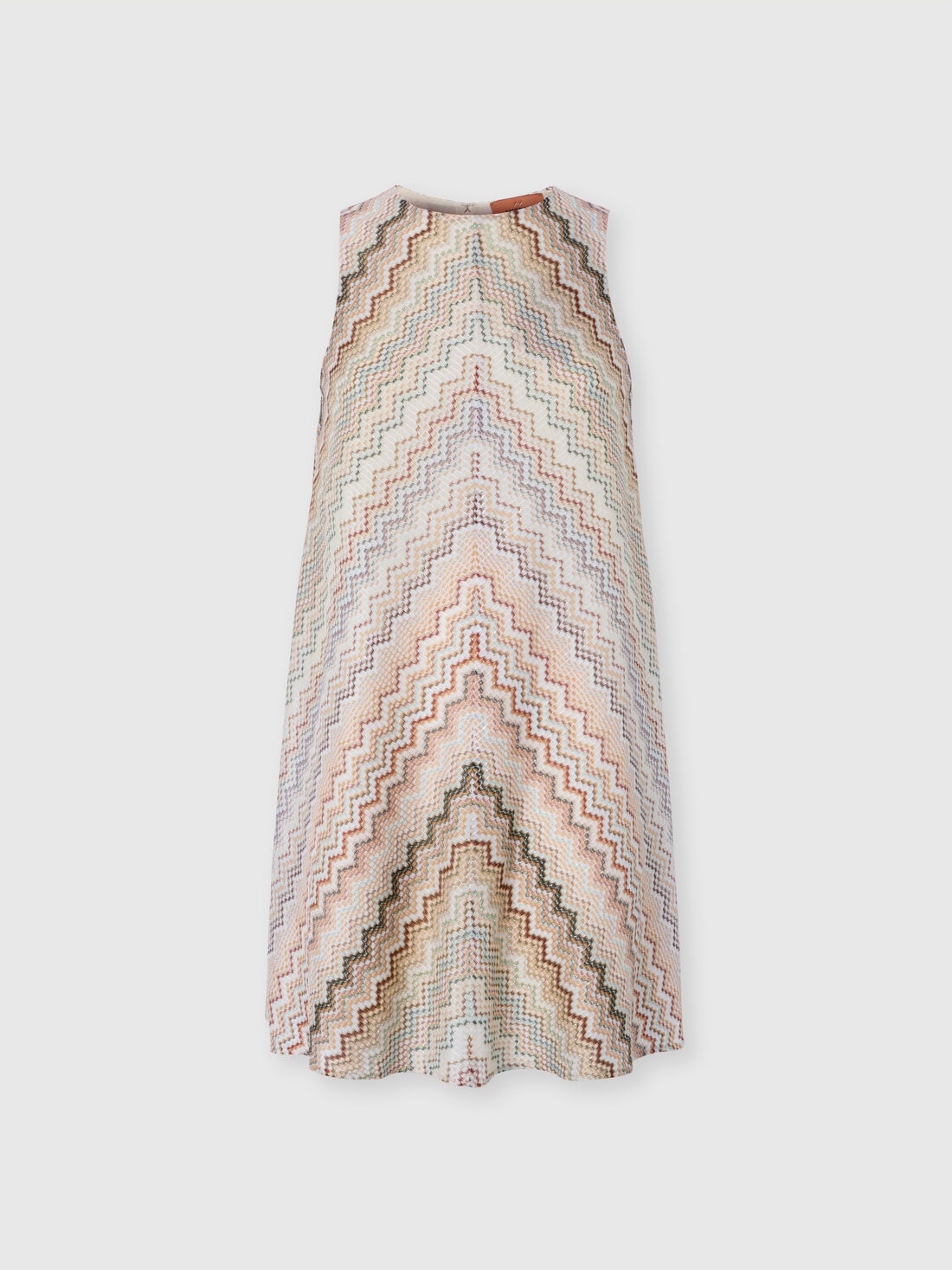 Mini-abito in viscosa zig zag dégradé, Multicolore  - 8053147229584 - 0