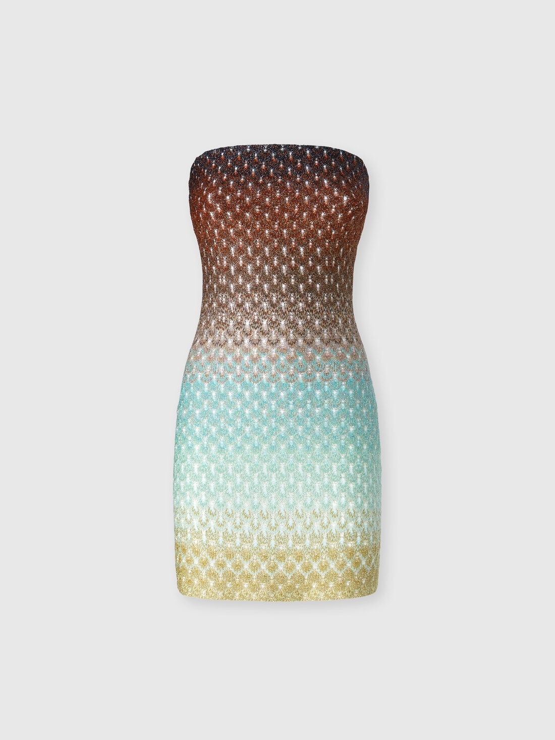Robe courte sans bretelles en dentelle dégradée, Multicolore  - DS25SG41BR0134S6154 - 0