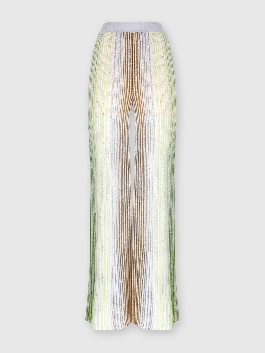 Partialized striped palazzo trousers with sequins, Multicoloured  - DS25SI0BBK042DSM9N9 - 0