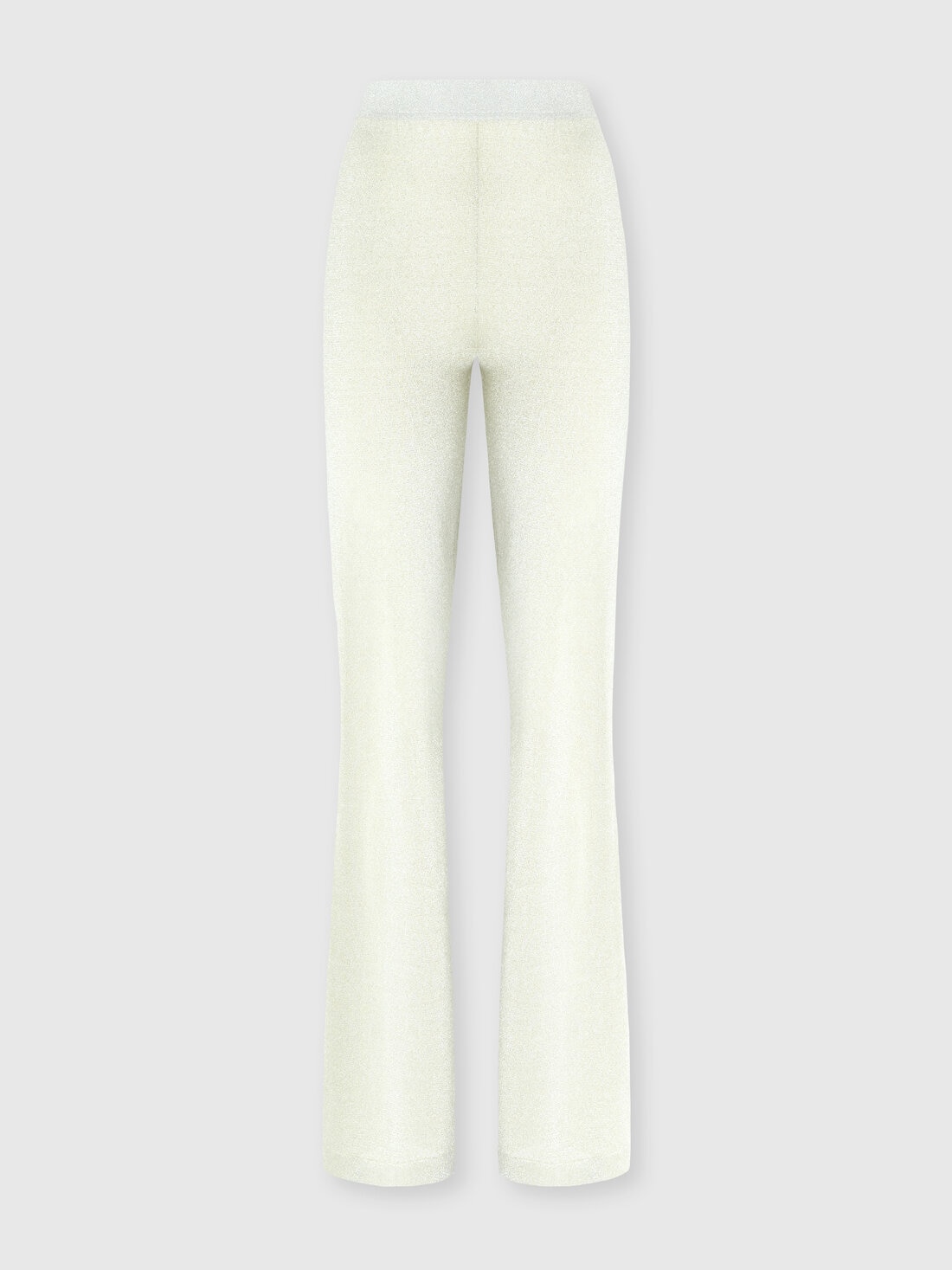 Straight trousers in lamé viscose, Green - DS25SI0CBK045AS614J - 0