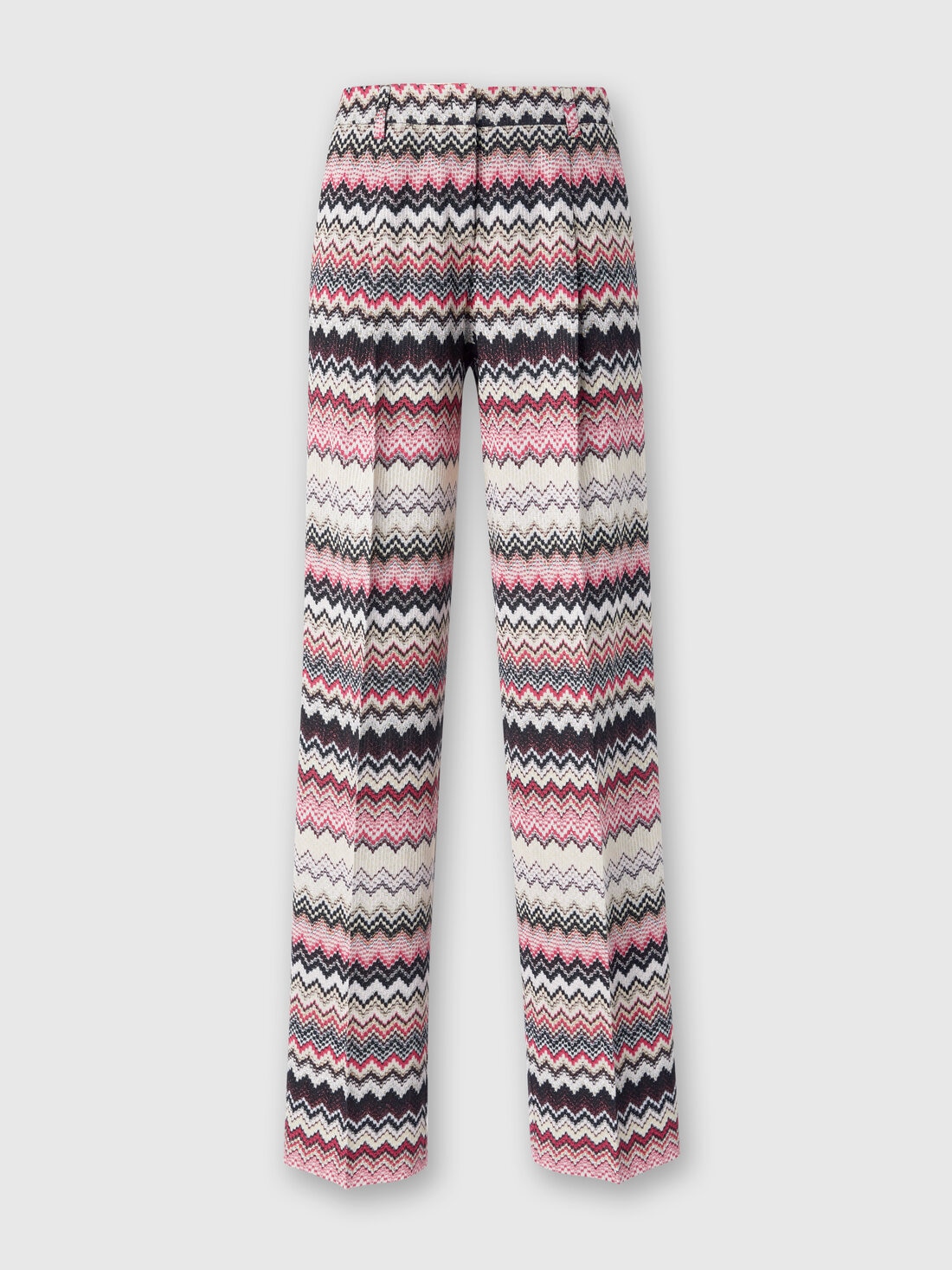 Classic trousers with lamé serrated zig zag pattern, Multicoloured  - DS25SI0HBR00ZVSM9KQ - 0