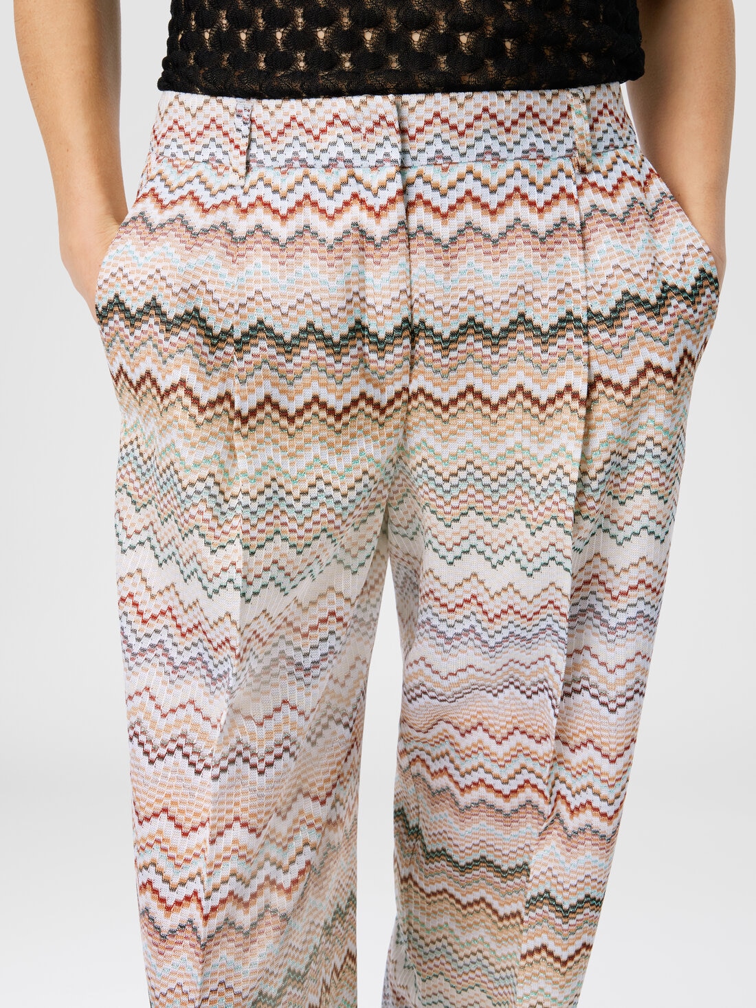 Dégradé zig zag viscose trousers, Multicoloured  - DS25SI0HBR010SS01FD - 4