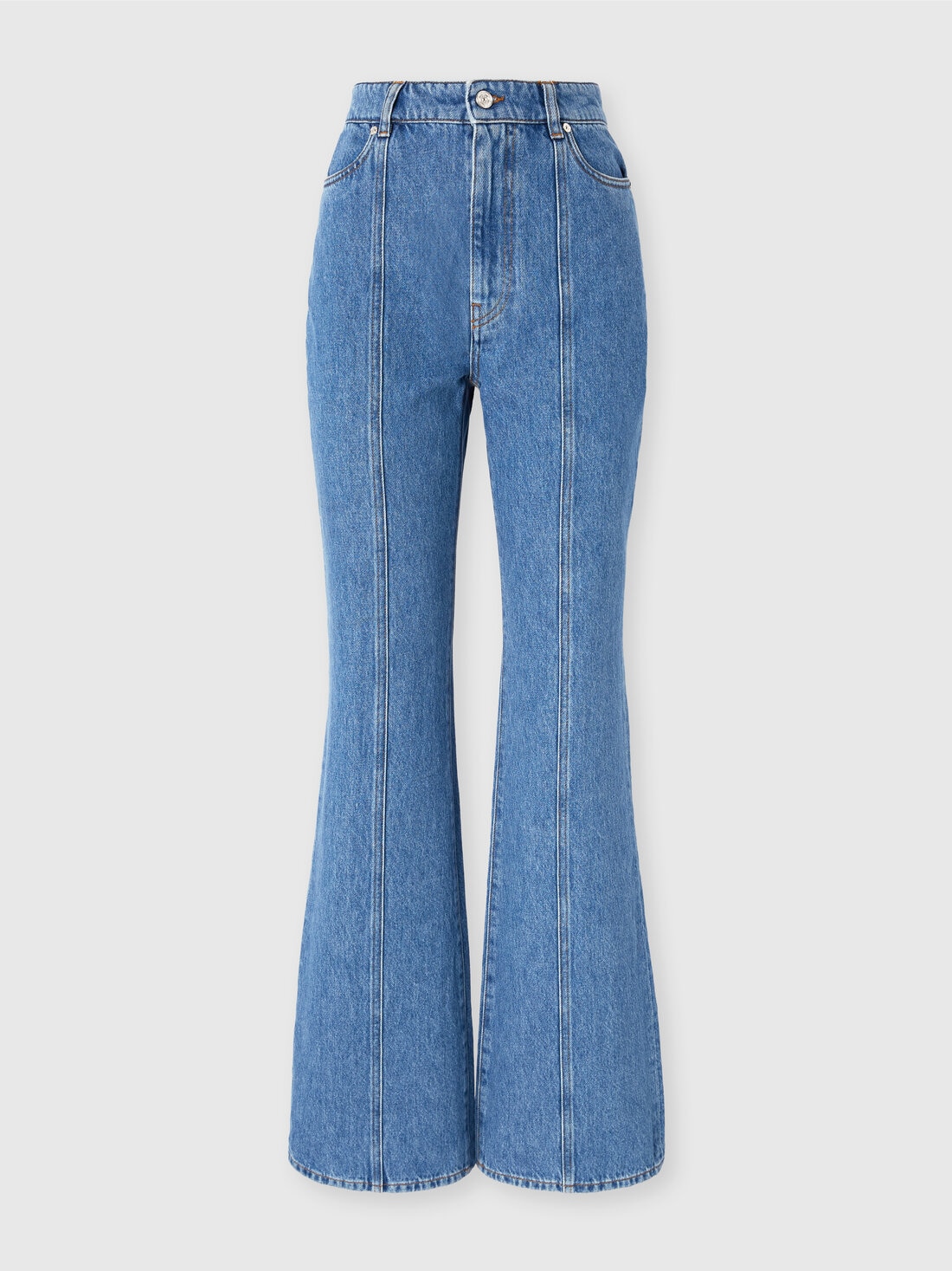 Pantalones de cinco bolsillos en denim de cintura alta, Azul Claro - DS25SI1EBW00YCS72M8 - 0
