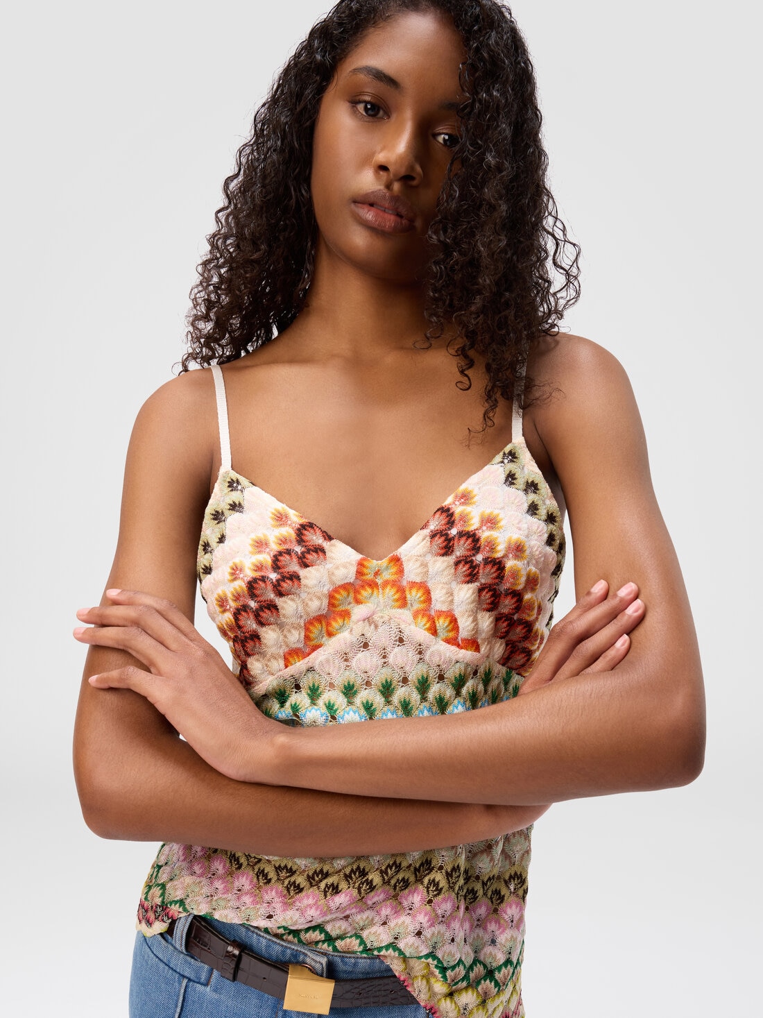 Top de encaje sin mangas, Multicolor  - DS25SK1RBR0133S6153 - 3