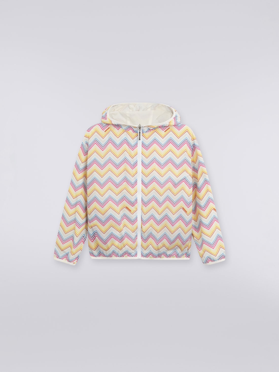 Coupe-vent en nylon à zigzag avec capuche, Multicolore  - 8051575835070 - 0