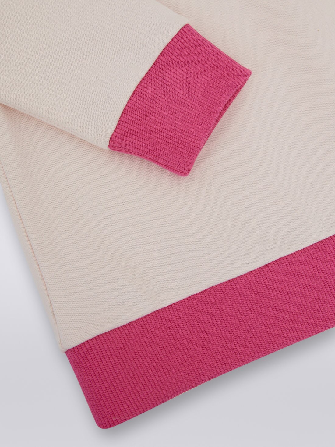 Robe en coton avec capuche et logo multicolore, Rose   - 8051575932816 - 3