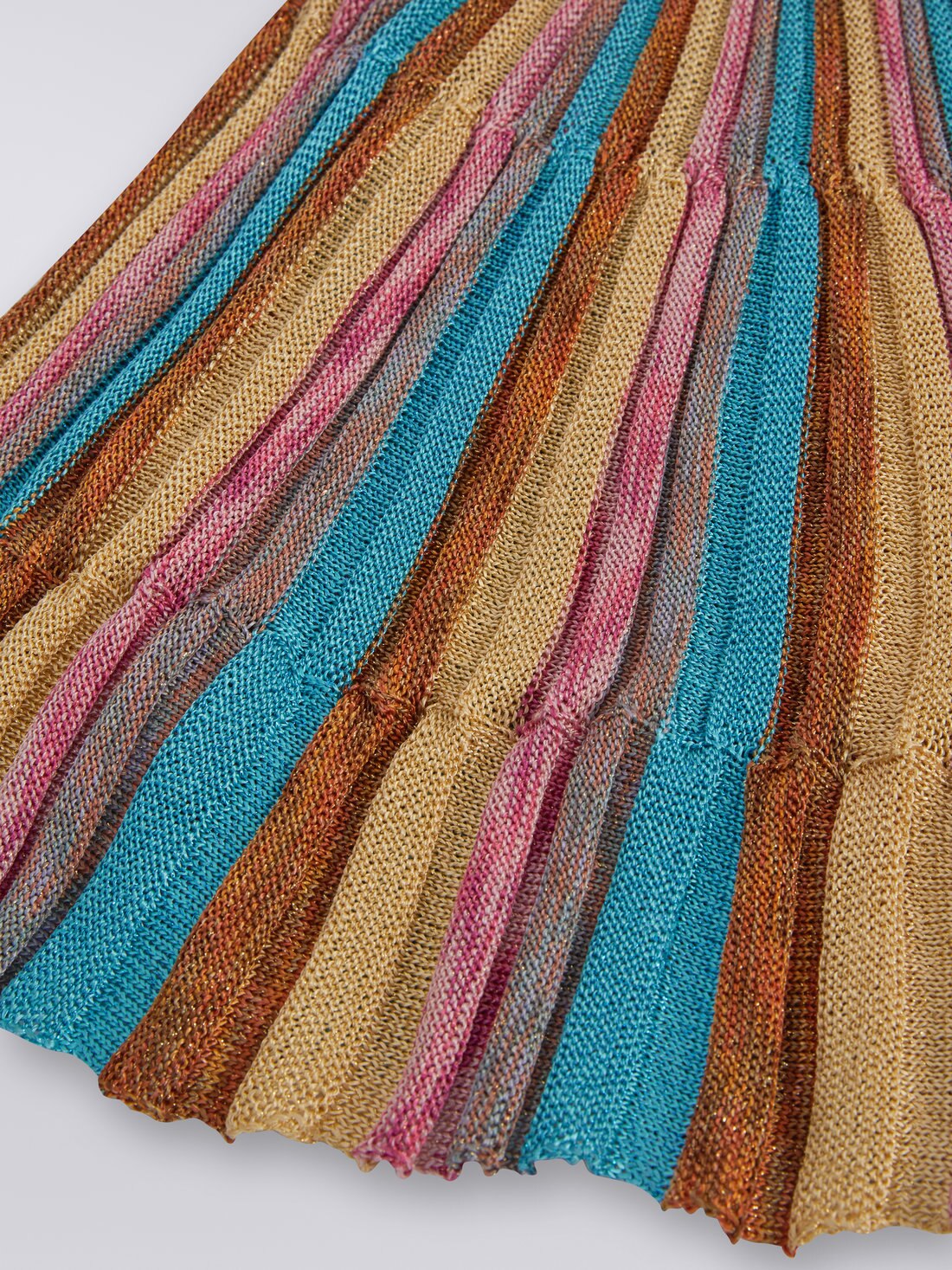 Robe longue à rayures multicolores avec lurex et bordures contrastantes, Multicolore  - 8051575933448 - 3