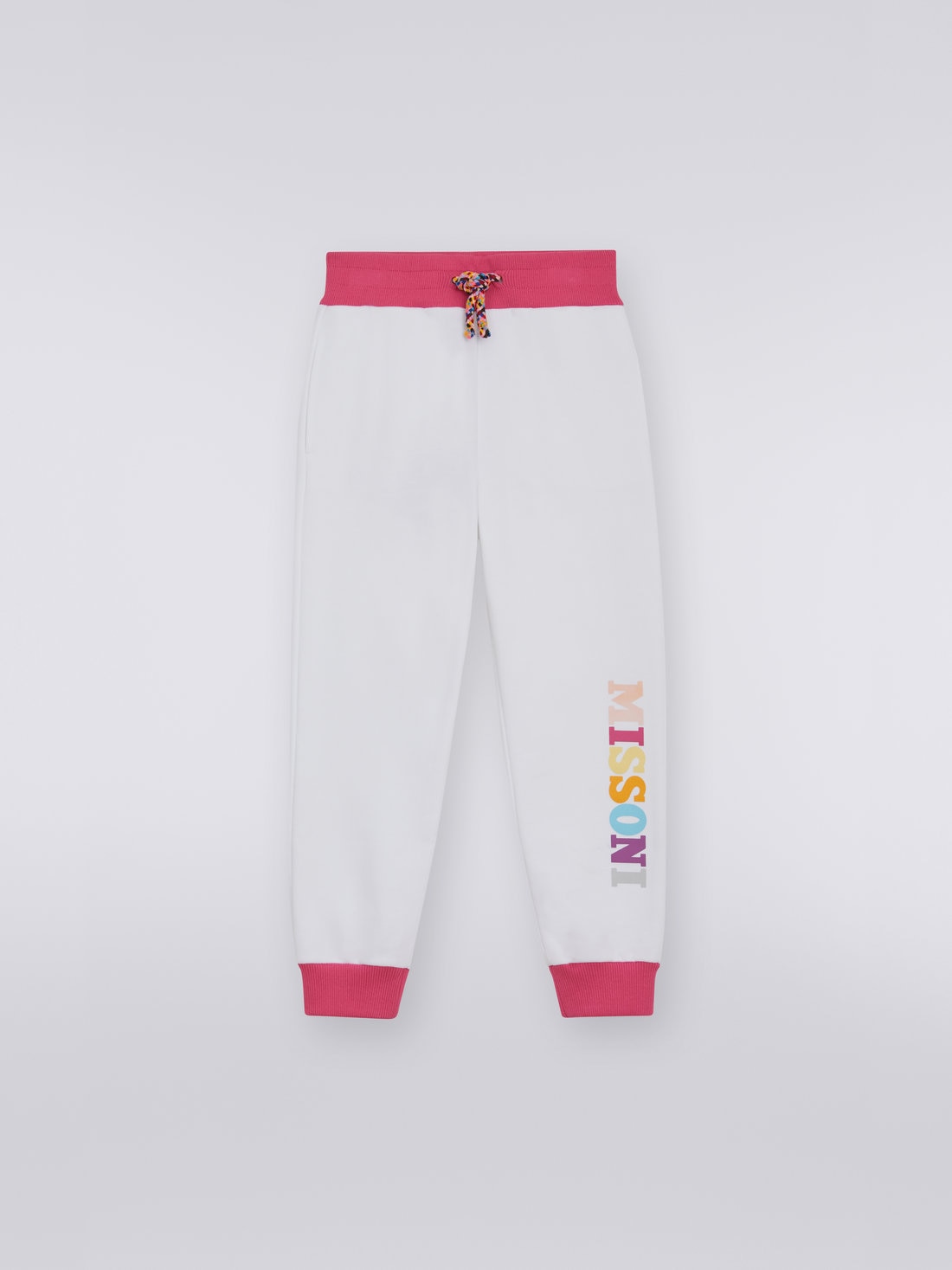 Pantalon de jogging en coton avec logo multicolore et détails contrastants, Multicolore  - 8051575933622 - 0