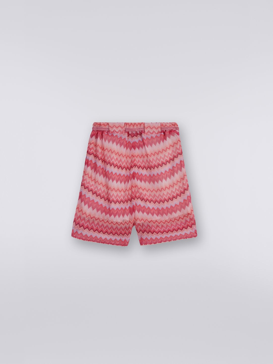Multicoloured viscose chevron shorts, Pink   - 8051575933677 - 1