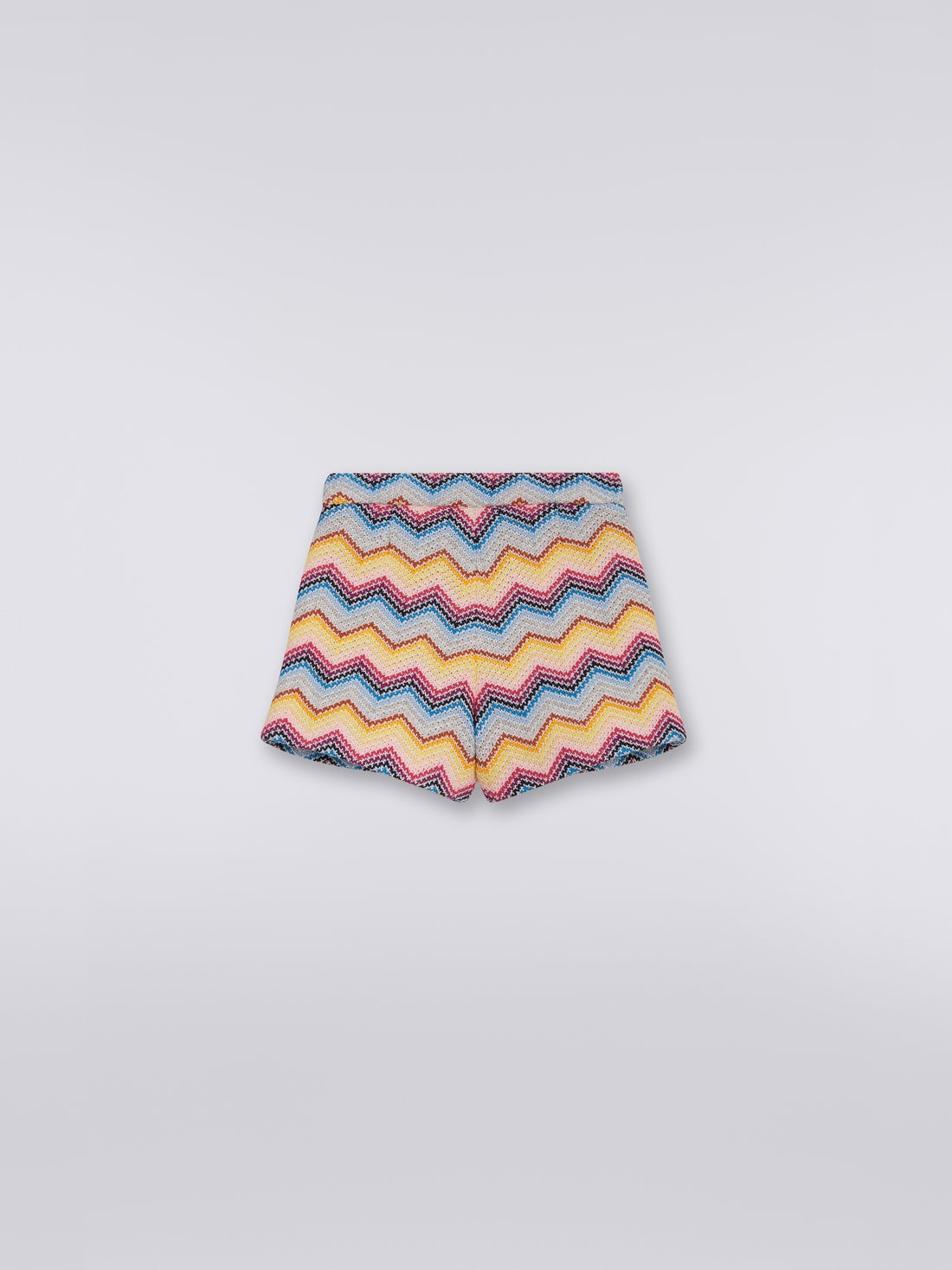 Cotton blend chevron crocheted shorts, Multicoloured  - 8051575933769 - 1