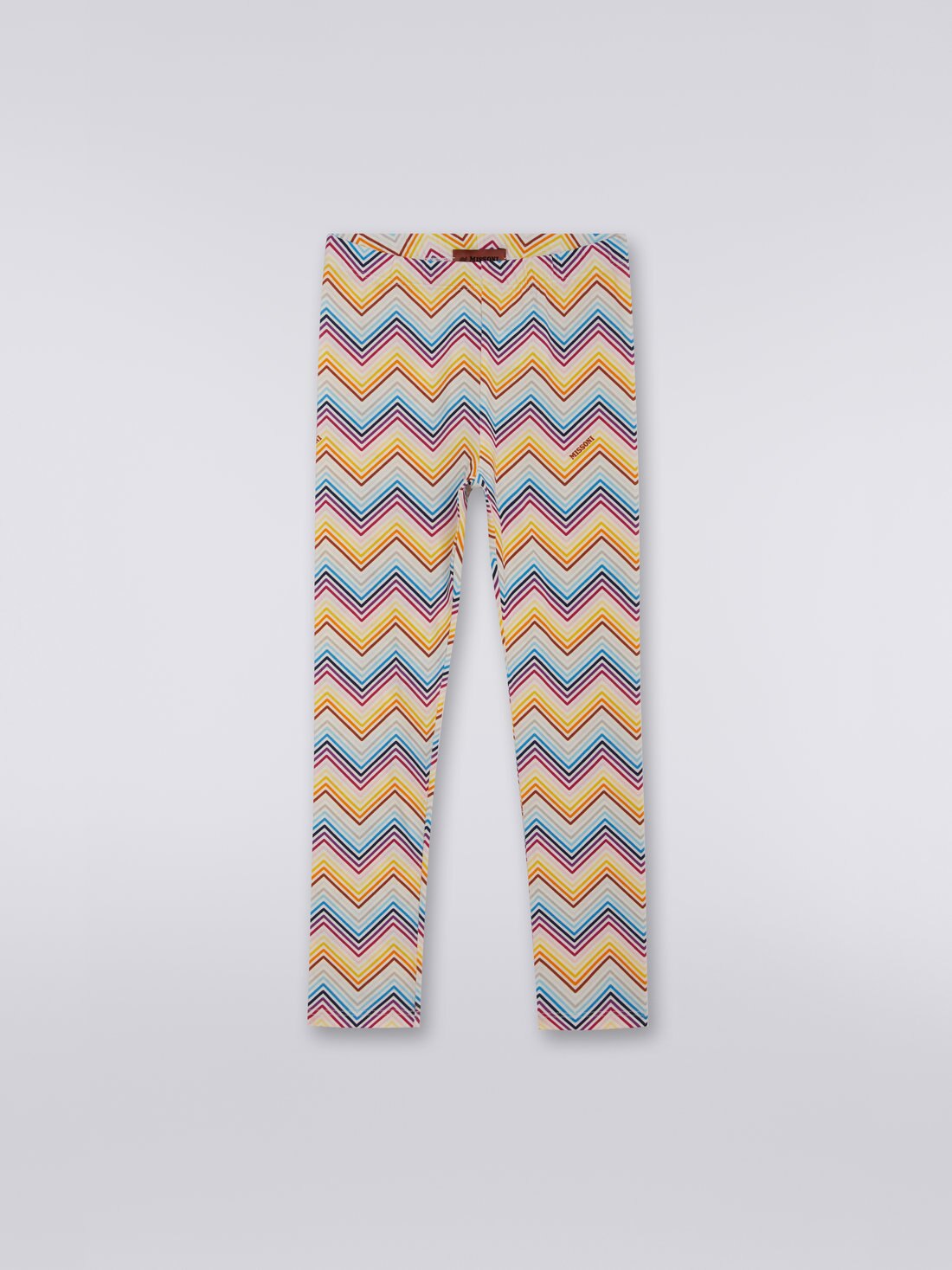 Stretch cotton jersey chevron leggings, Multicoloured  - 8051575933929 - 0