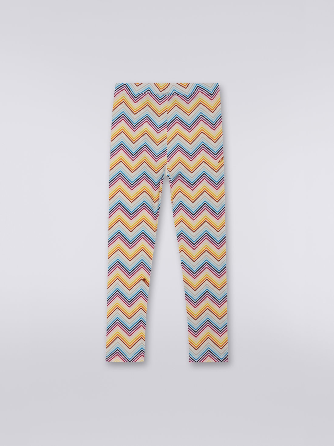 Stretch cotton jersey chevron leggings, Multicoloured  - 8051575933929 - 1