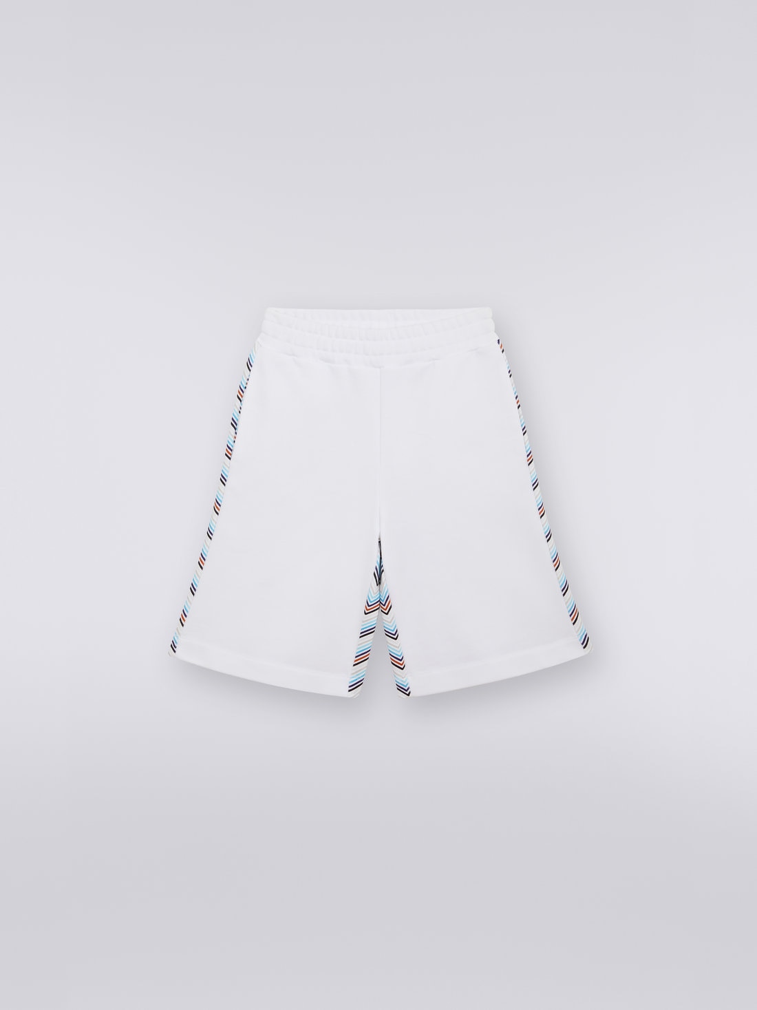 Plain cotton shorts with zigzag patterned back, Multicoloured  - 8051575835445 - 0