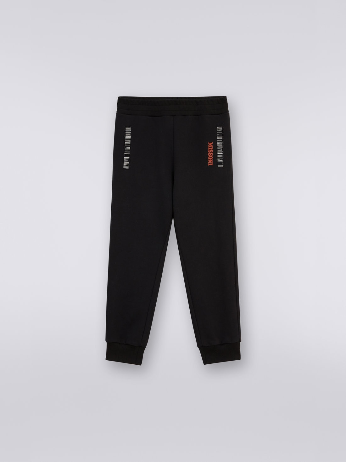 Joggers in cotone con dettaglio fiammato e logo, Ruggine - 8051575934421 - 0