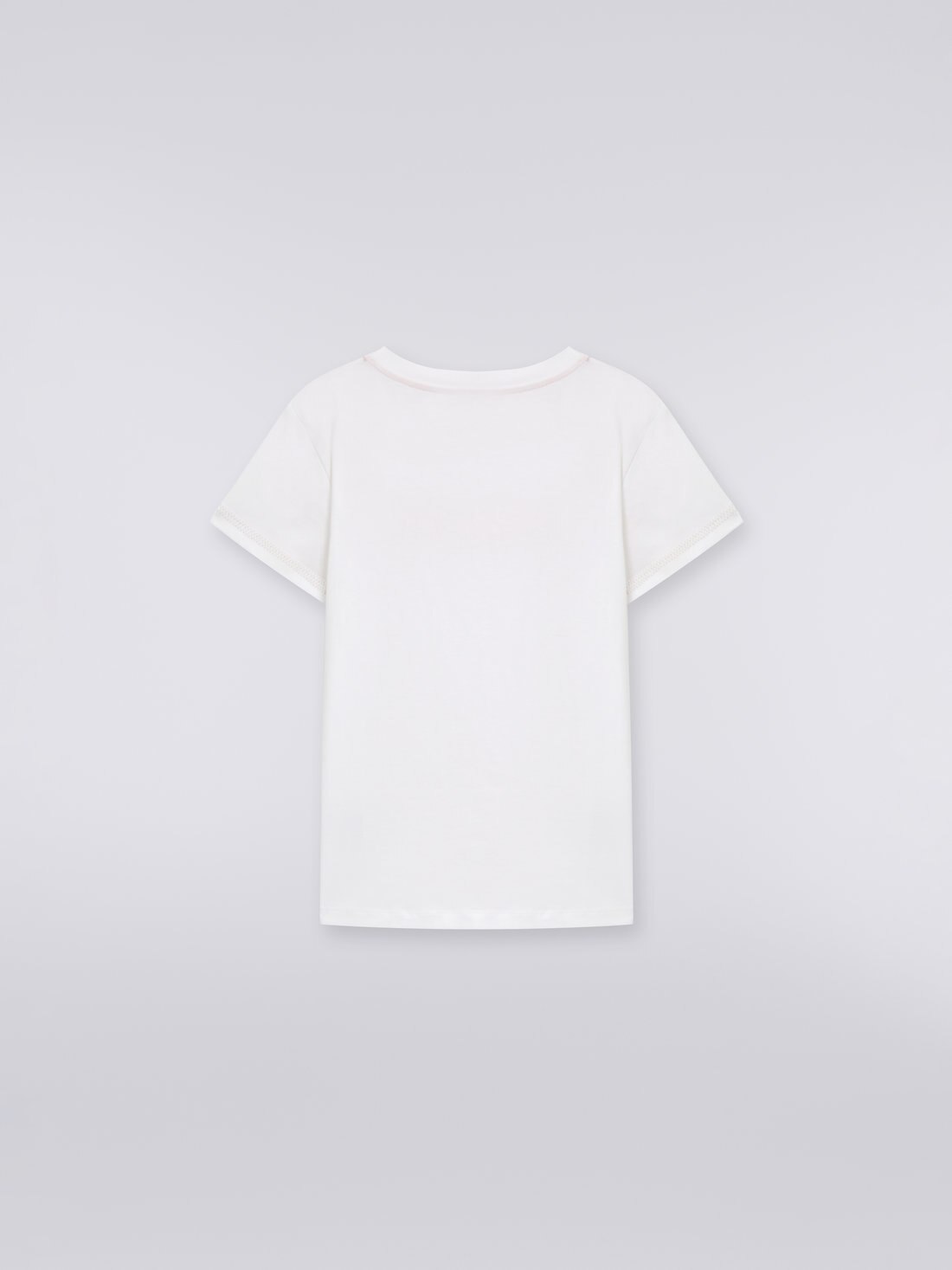 Baumwoll-T-Shirt mit Rundhalsausschnitt und Logo-Applikation aus Pailletten, Mehrfarbig  - 8051575935008 - 1