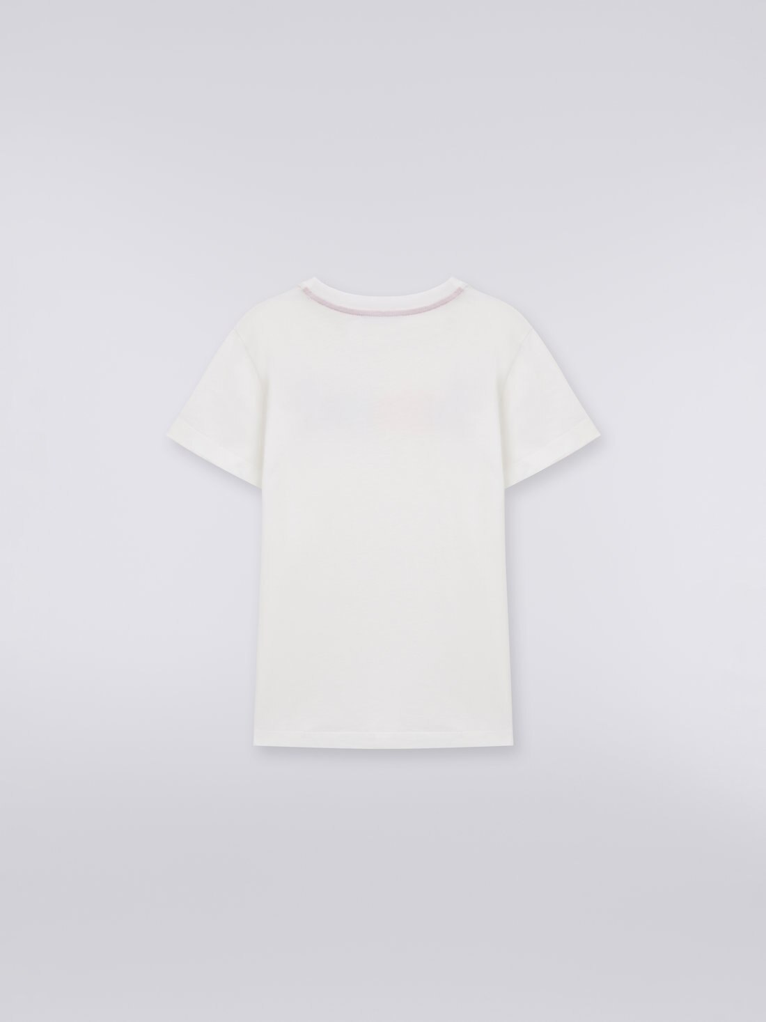 T-shirt en coton à col ras du cou avec logo multicolore, Multicolore  - 8051575935626 - 1