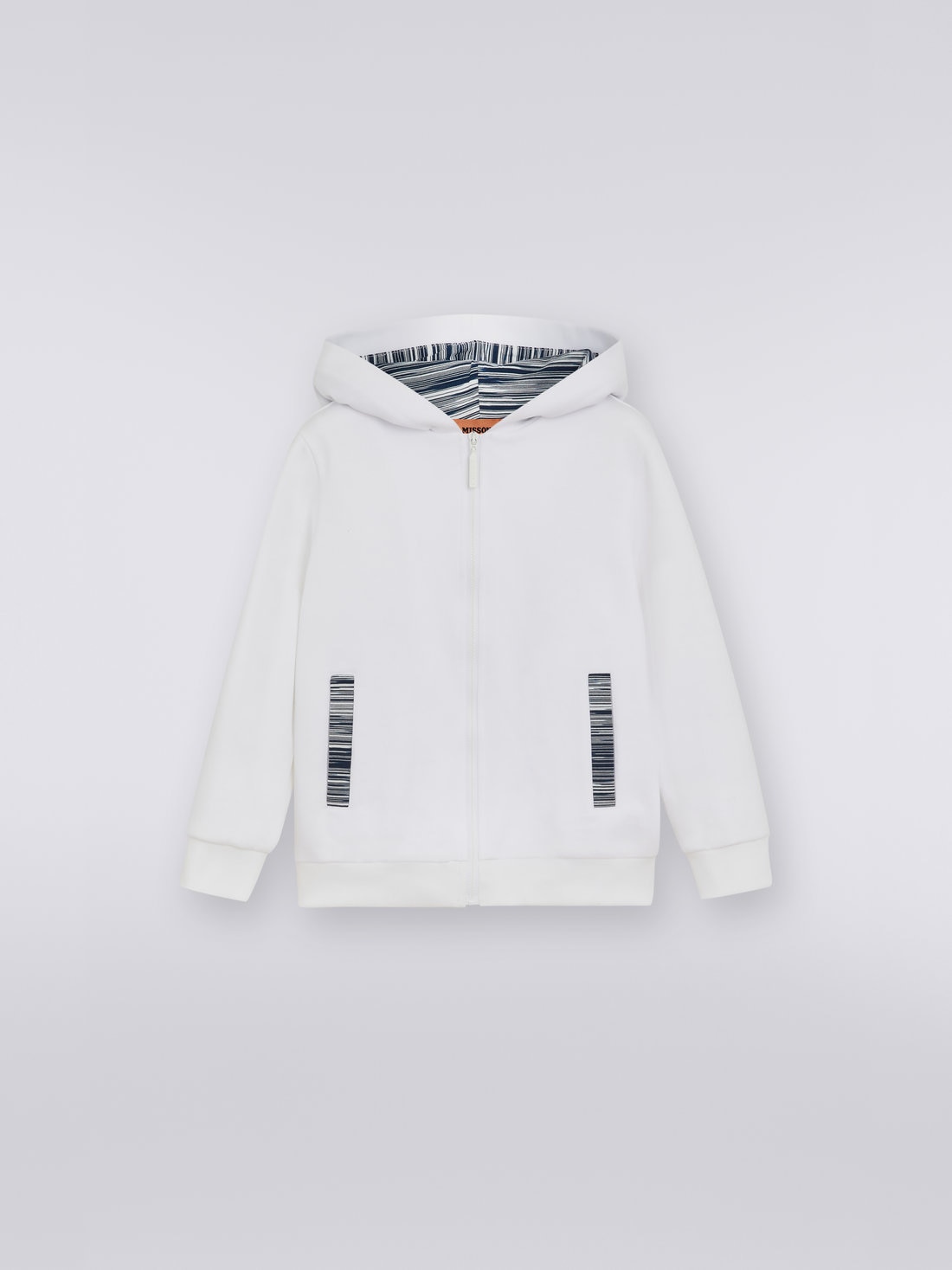 Cardigan en molleton de coton avec capuche et empiècements flammés, Multicolore  - 8051575936135 - 0