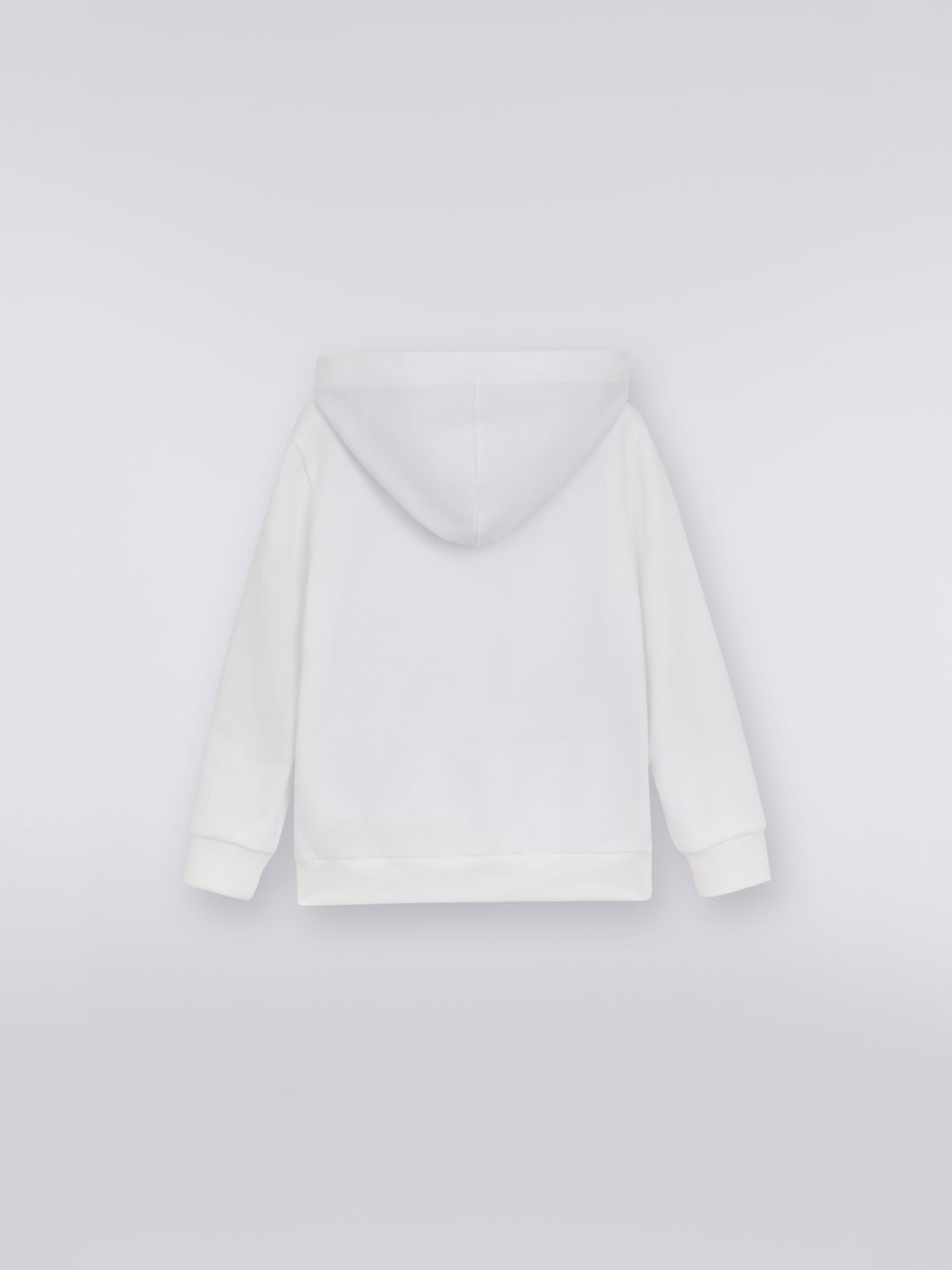Cardigan en molleton de coton avec capuche et empiècements flammés, Multicolore  - 8051575936135 - 1