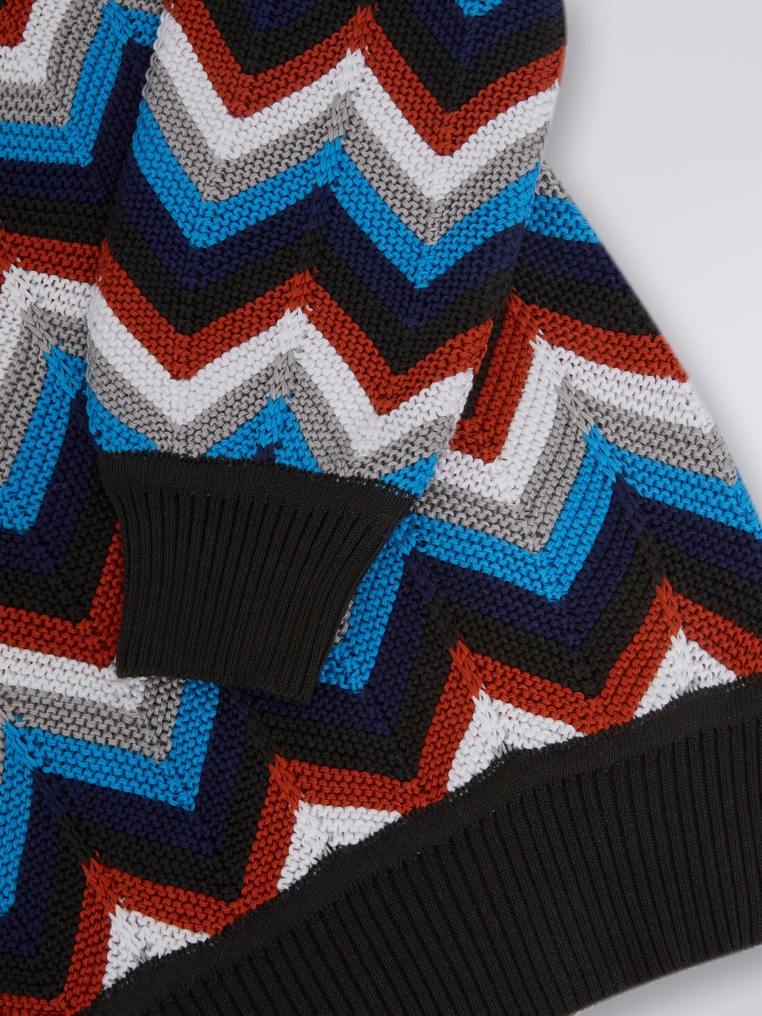 Multicoloured chevron cotton crew-neck jumper, Multicoloured  - 8051575936470 - 3