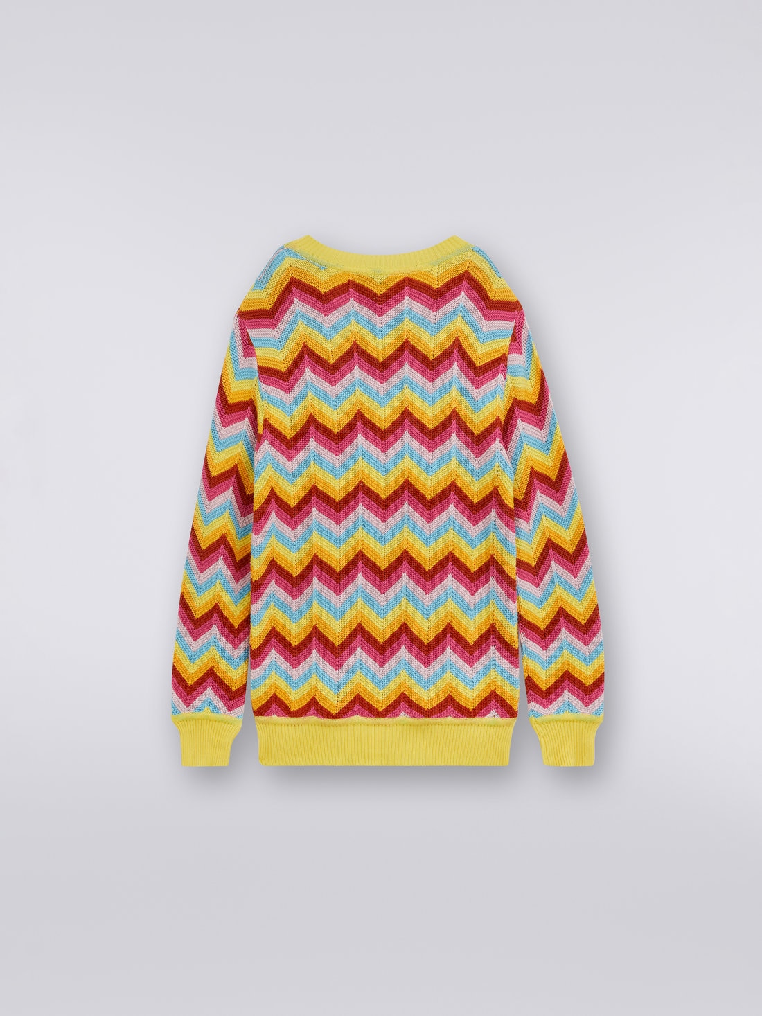 セーター ラウンドネック コットン マルチカラーシェブロン入り マルチカラー | Missoni