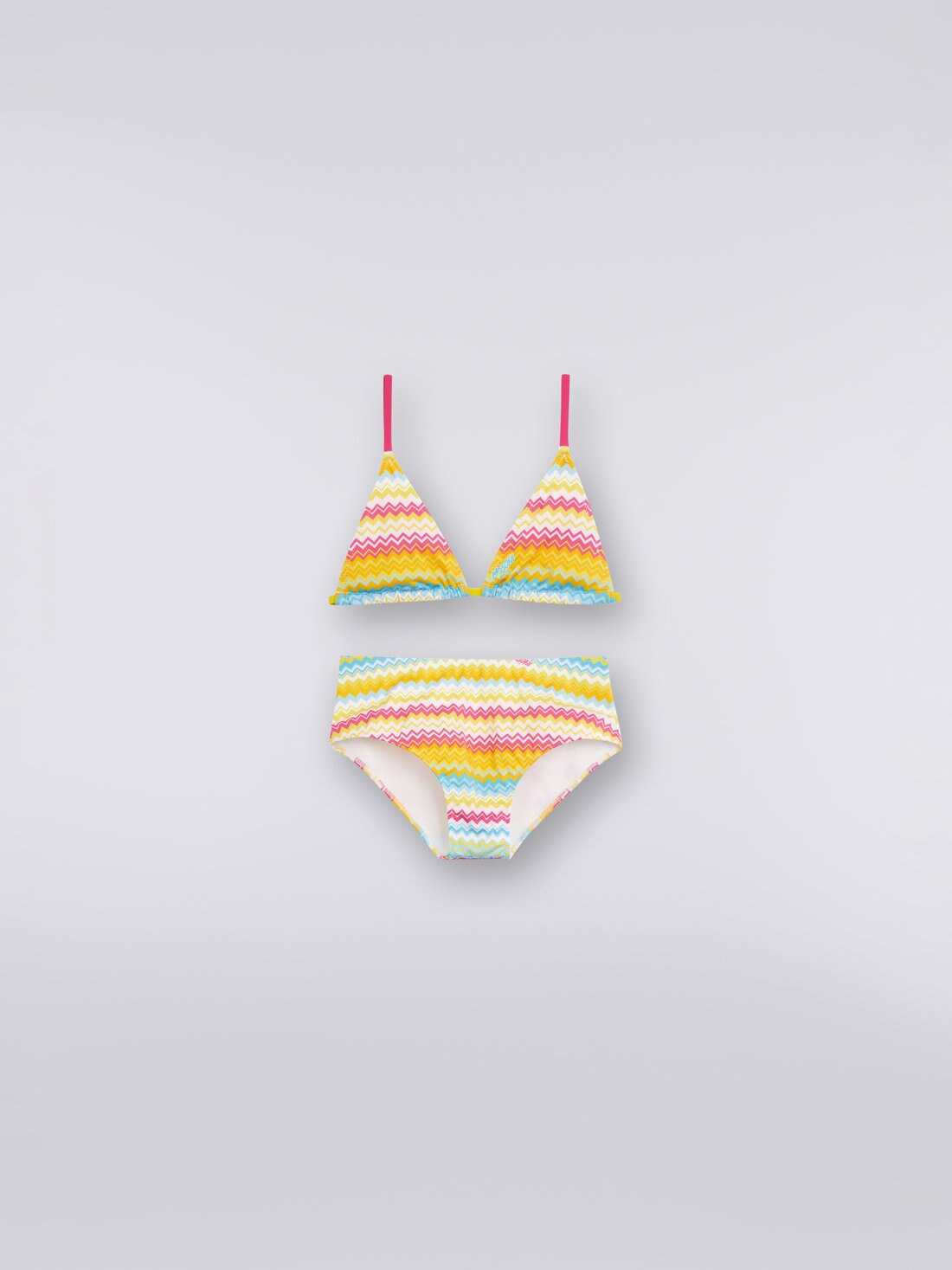 Bikini a fantasia zig zag multicolore con logo, Multicolore - 8051575936890 - 0