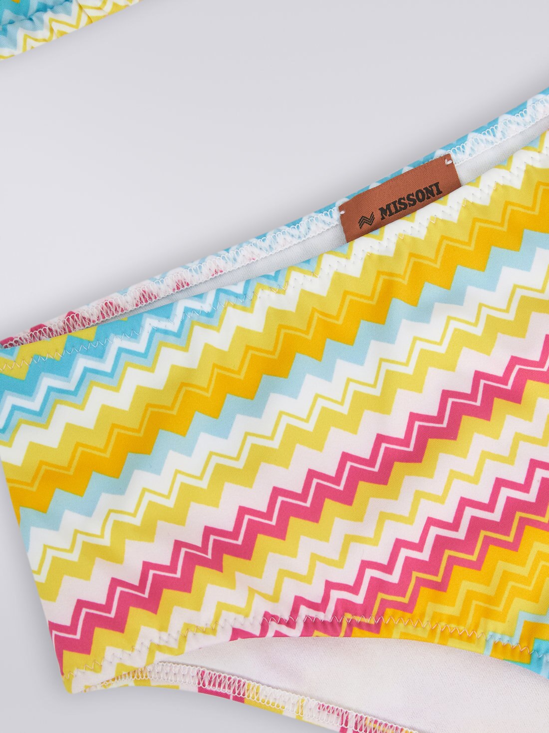 Bikini a fantasia zig zag multicolore con logo, Multicolore - 8051575936890 - 2
