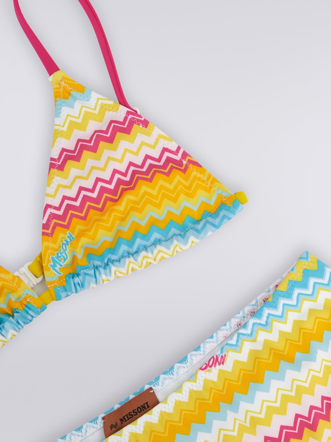 Bikini a fantasia zig zag multicolore con logo, Multicolore - 8051575936890 - 3
