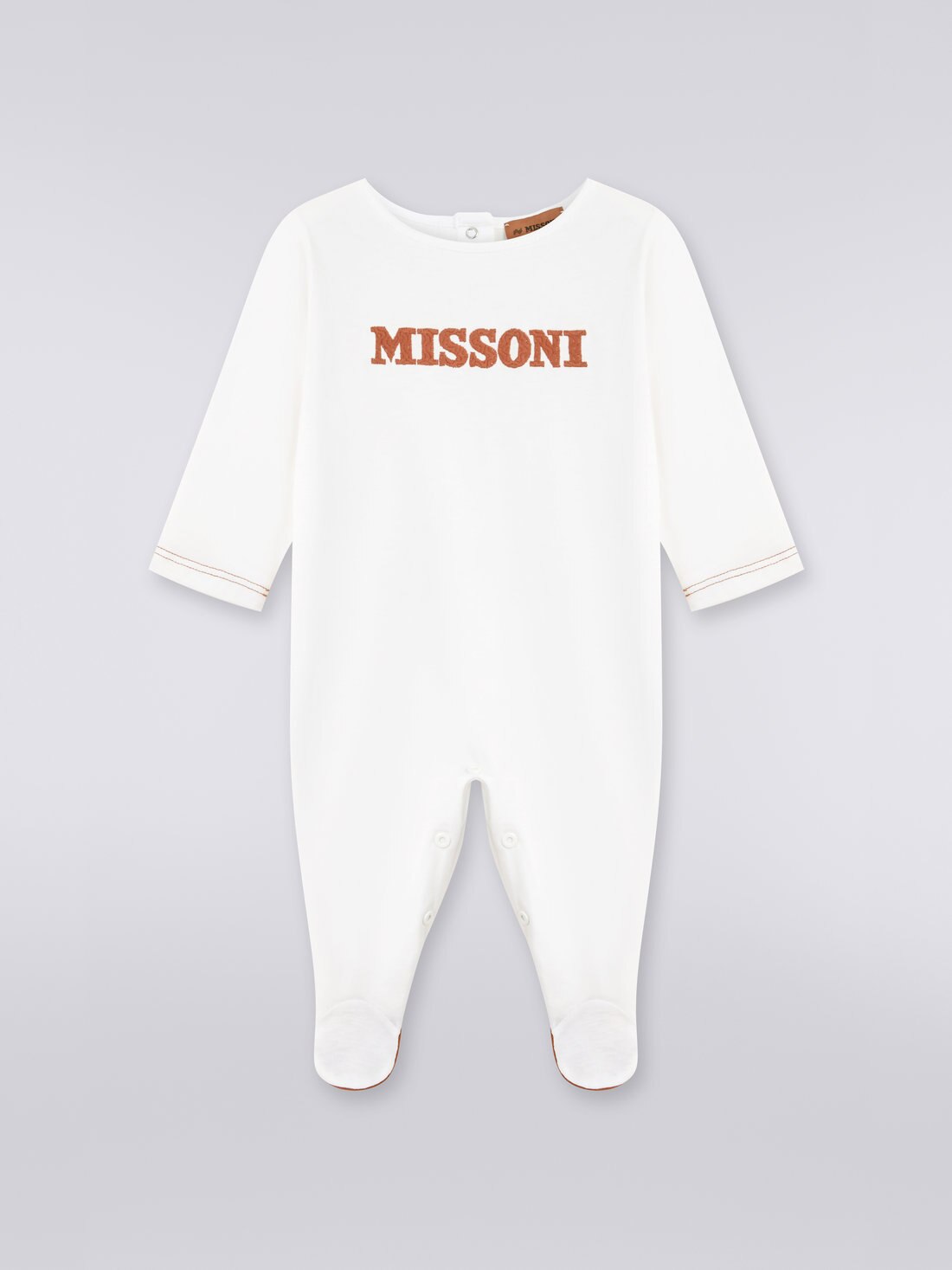 3点セット（ロンパース、スタイ、帽子） コットン ロゴ入り マルチカラー | Missoni