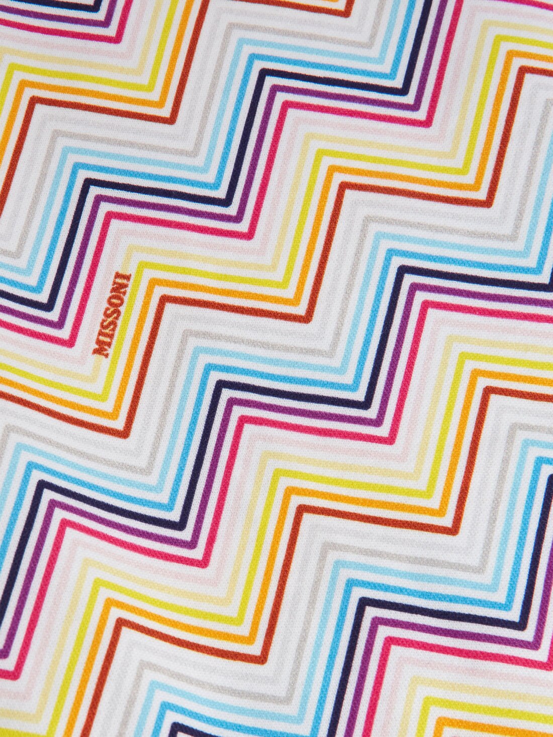 Felpa girocollo a maniche corte in cotone a zig zag con colletto a contrasto, Multicolore - 8051575937613 - 3