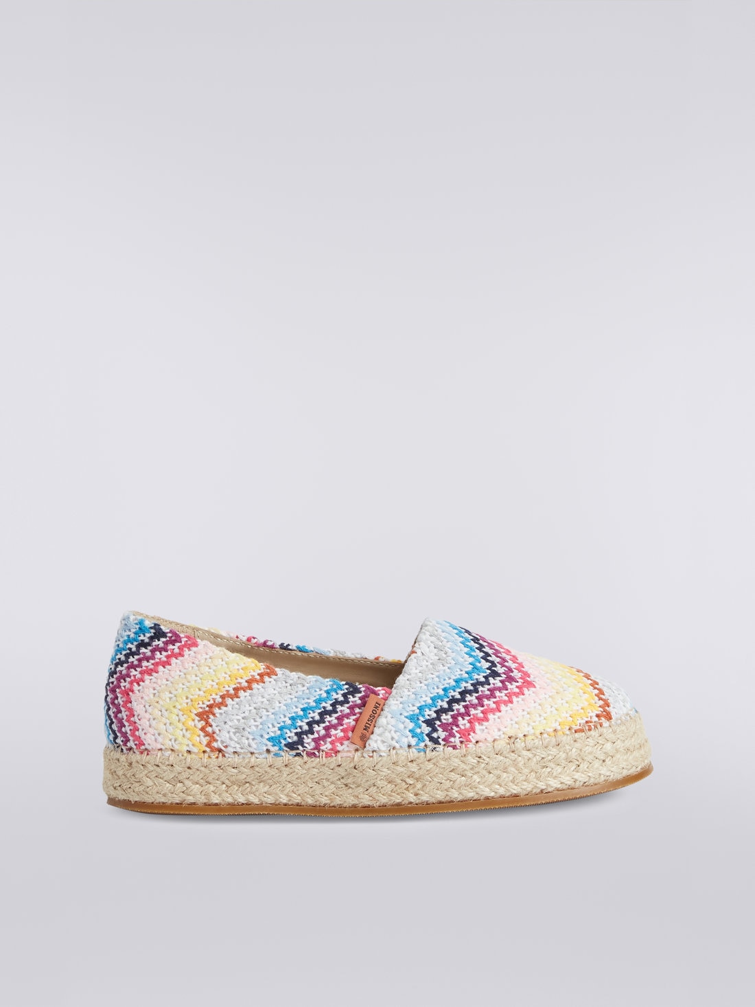 Espadrilles with multicoloured chevron patterned crochet upper Multicoloured Missoni