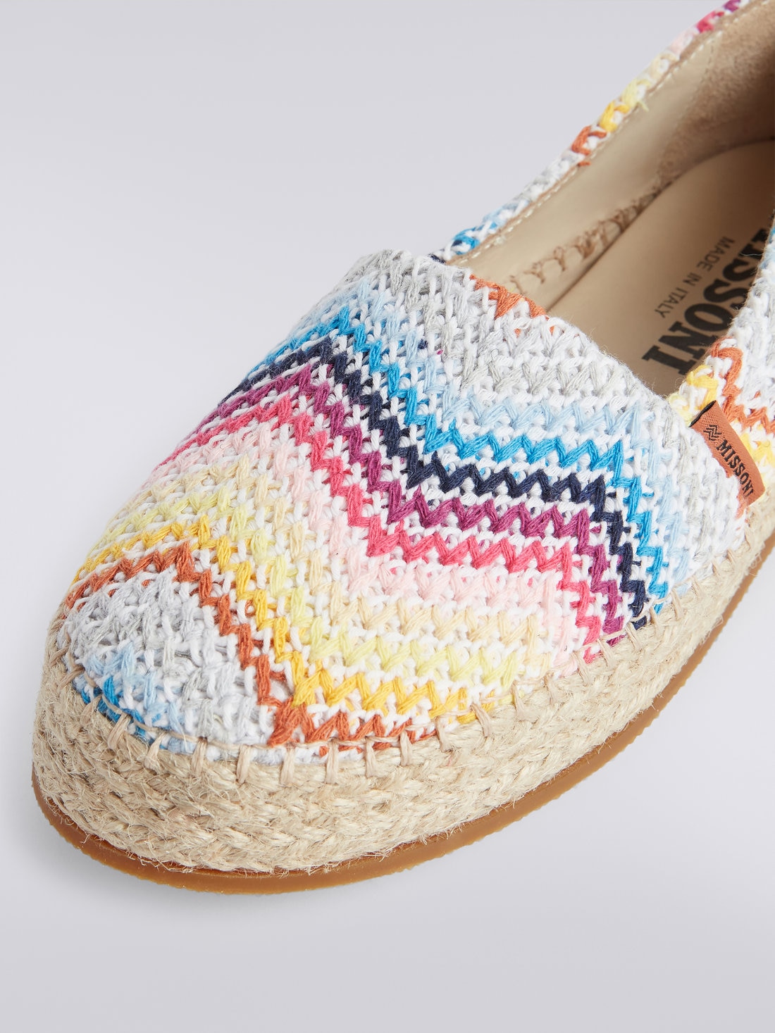 Espadrilles with multicoloured chevron patterned crochet upper Multicoloured Missoni