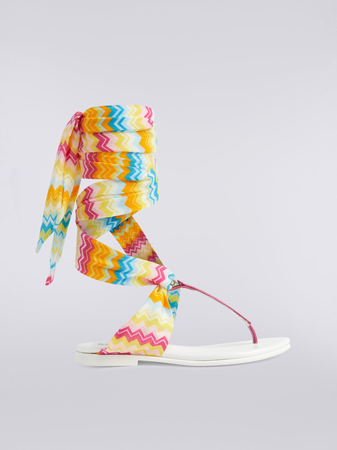 Flip-Flops mit mehrfarbigem Zickzackmuster auf dem Riemen, Mehrfarbig  - 8051575938177 - 0