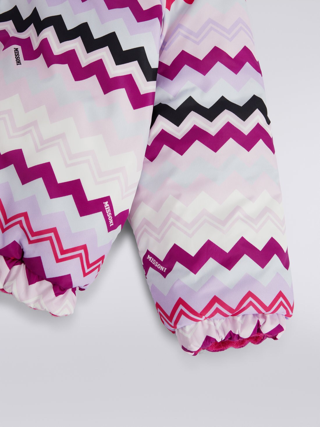 Missoni Kids zigzag-pattern hooded jacket - Pink