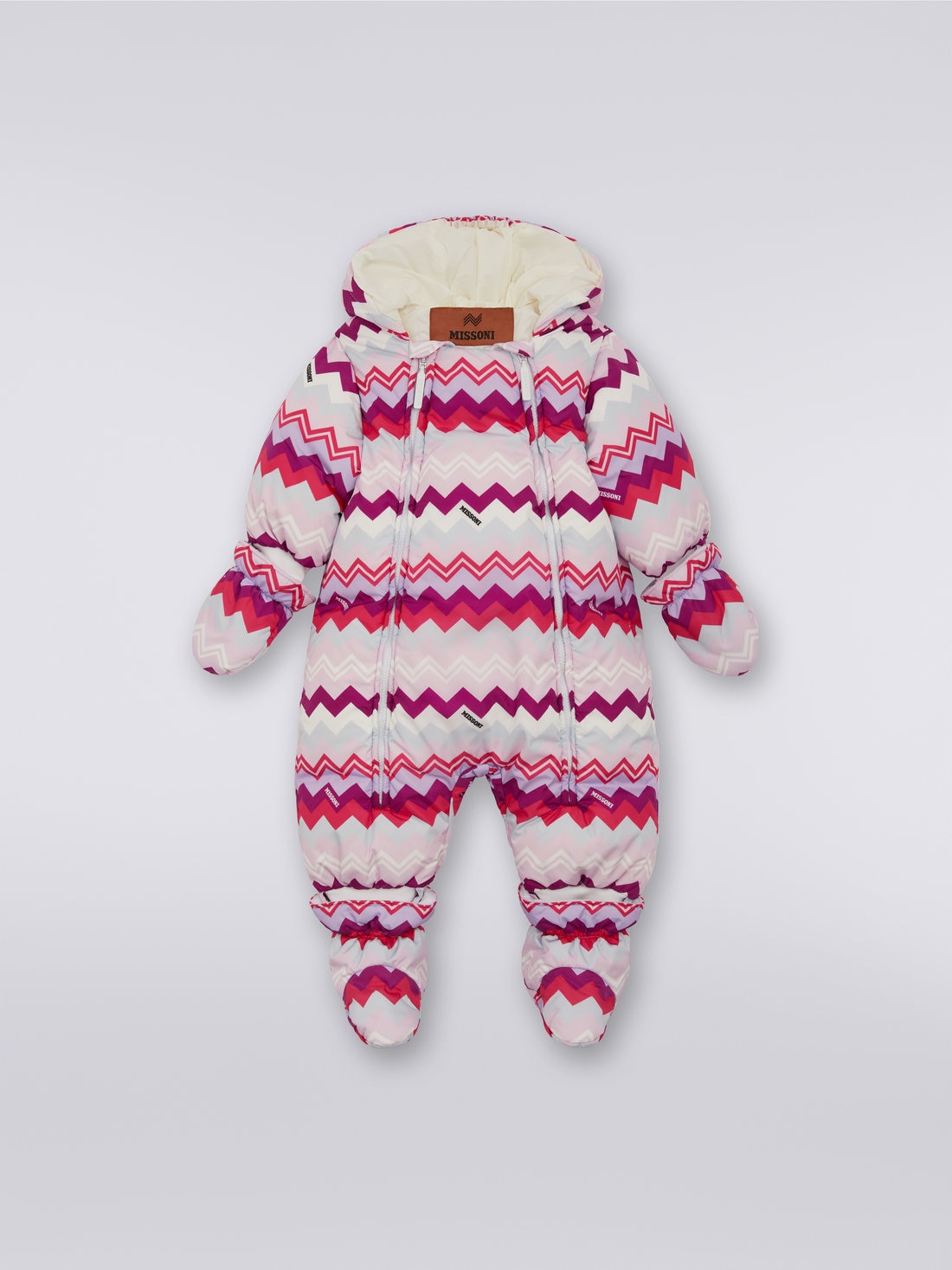 Ski suit in nylon with zigzag pattern, Multicoloured  - KS23WF07BV00E0SM96I - 0