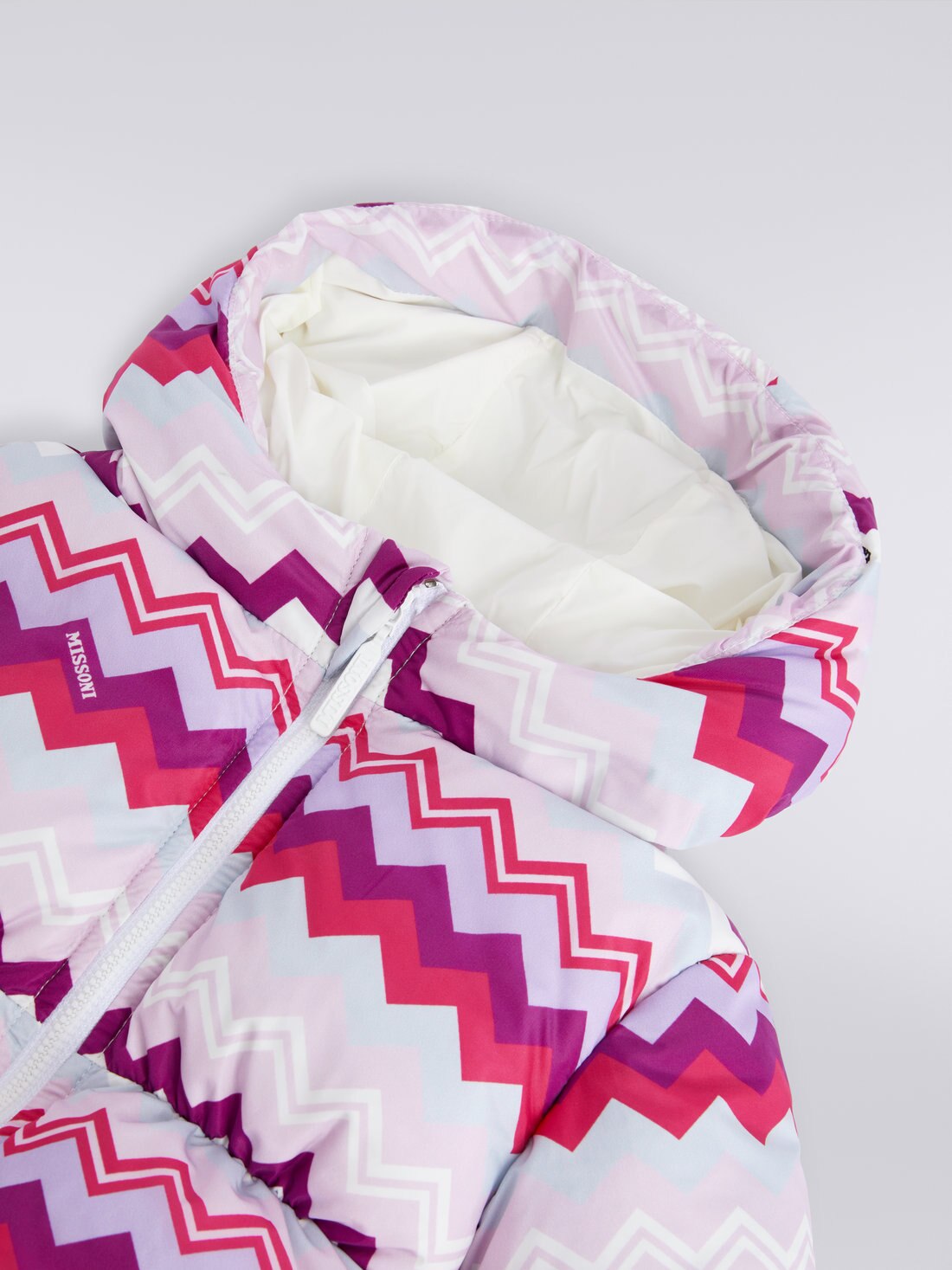 Zigzag nylon jacket with gather, Multicoloured  - 8053147118437 - 2